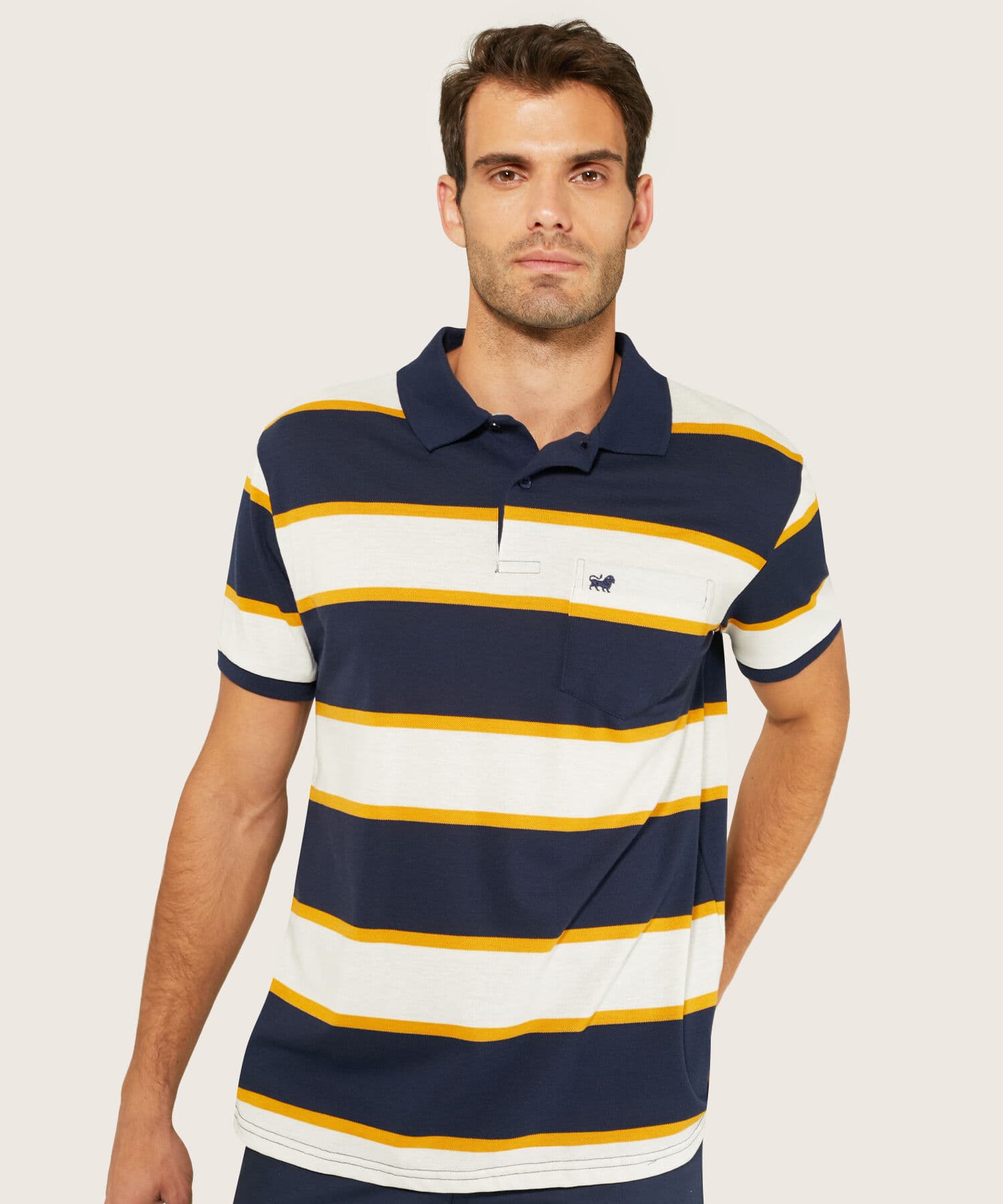 Polo Azahar Minimalista mostaza para hombre, vista principal
