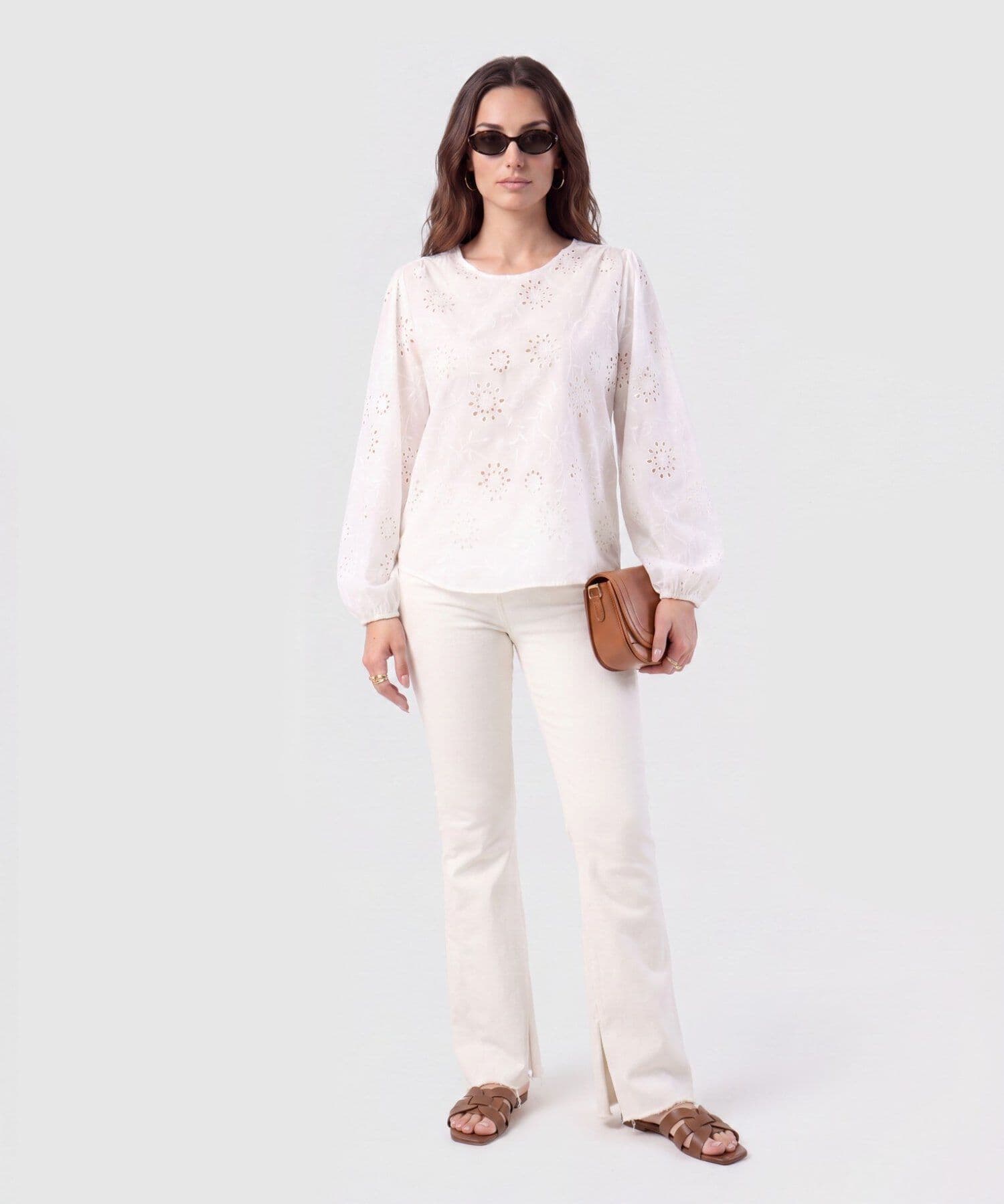 Blusa Solana de Día blanco para mujer, vista 2