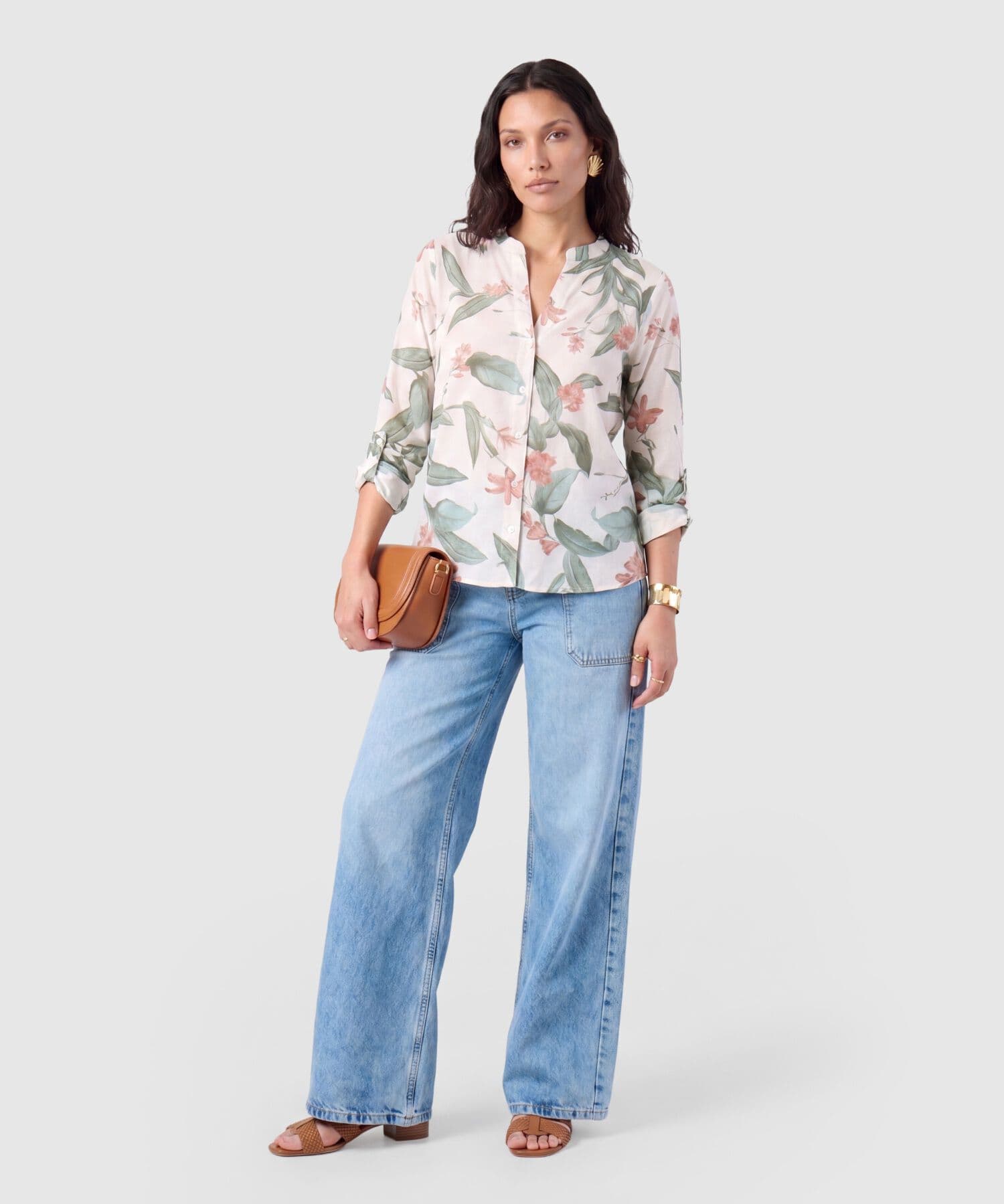 Blusa Selva Contemporáneo rojo granada para mujer, vista 2