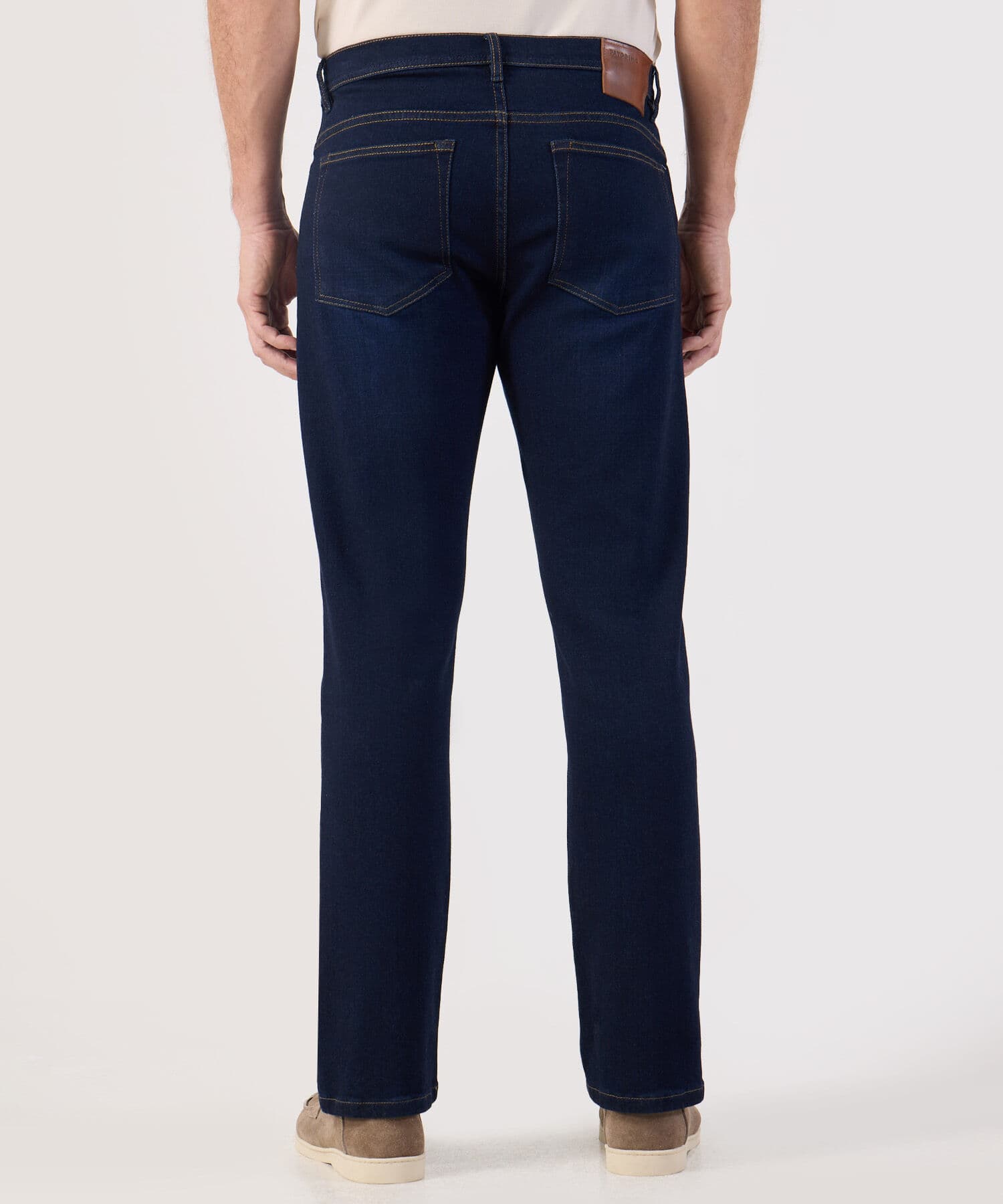 Jean Aura Edición Lino azul marino para hombre, vista 4