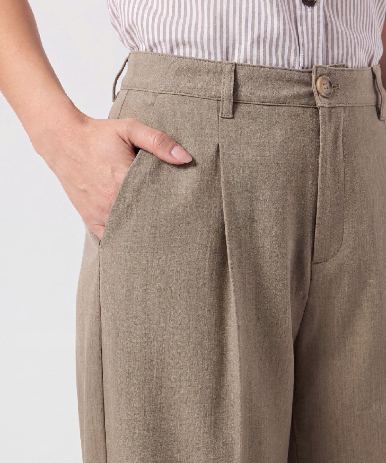 Pantalón Cauce Natural café para mujer, vista 3
