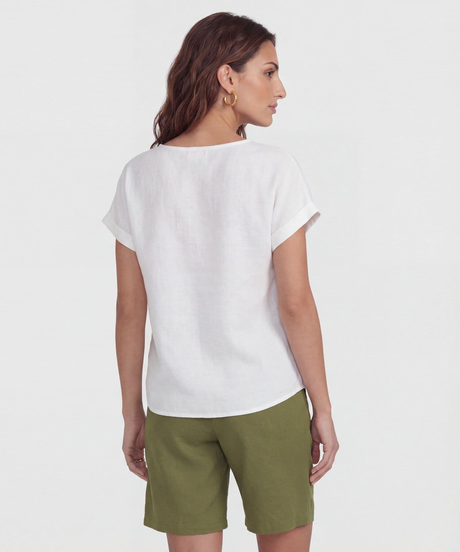 Blusa Horizonte Urbano blanco para mujer, vista 4