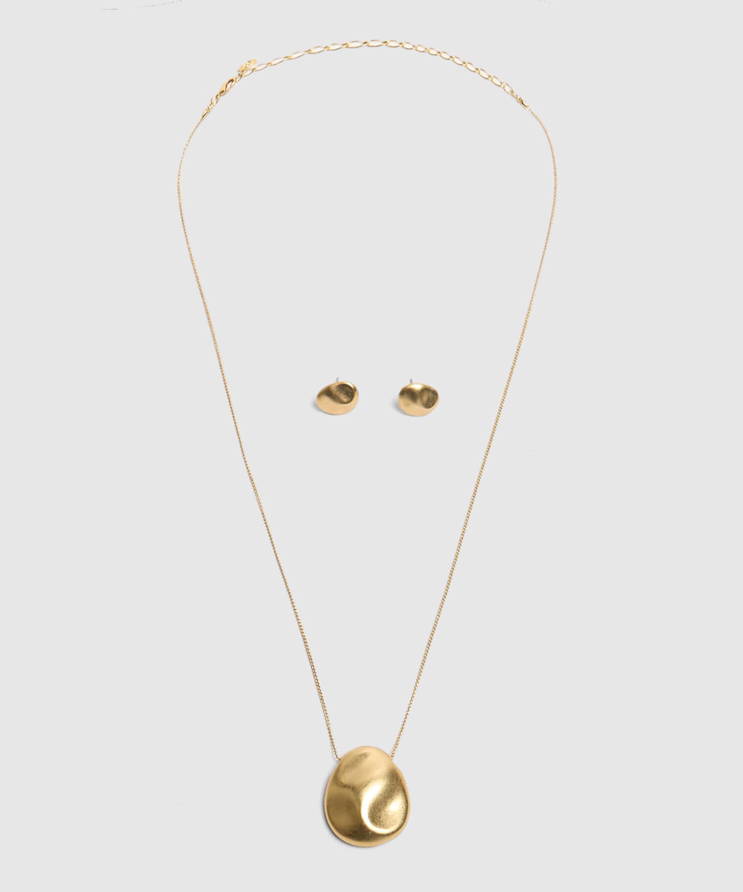 Aretes Río Natural dorado para mujer, vista principal