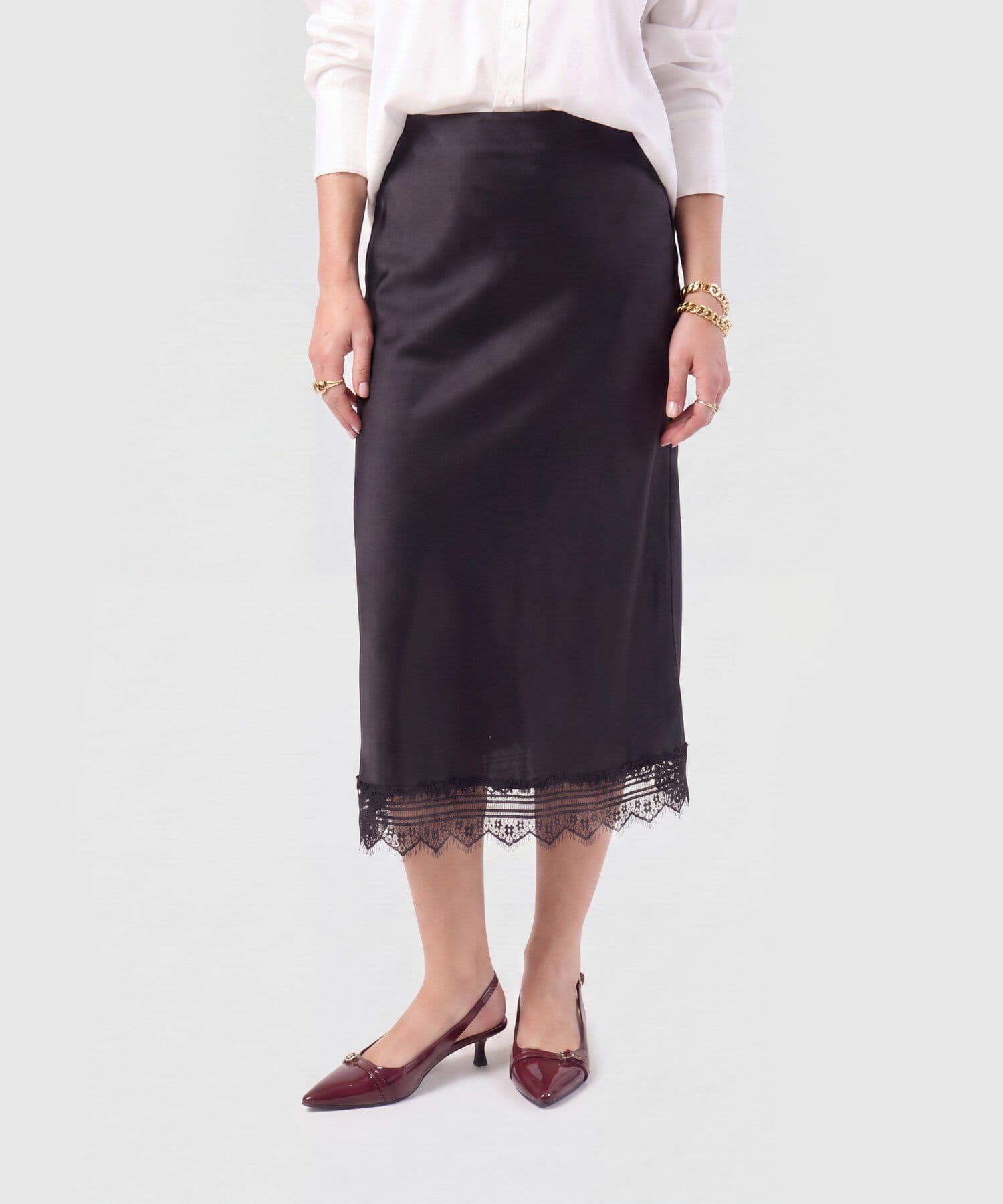 Falda Renata Suave negro para mujer, vista principal