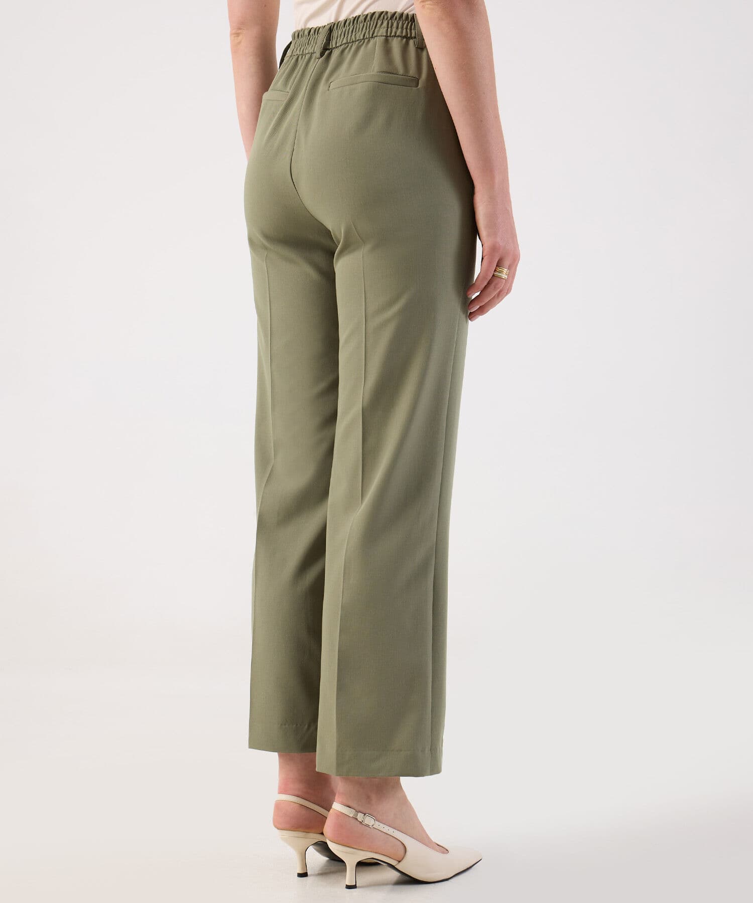Pantalón Cedro Edición Lino verde oliva para mujer, vista 4
