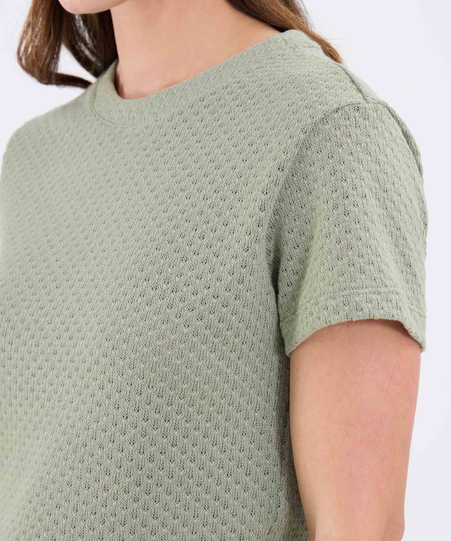 Camiseta Lumbre Fluido verde oliva para mujer, vista 3