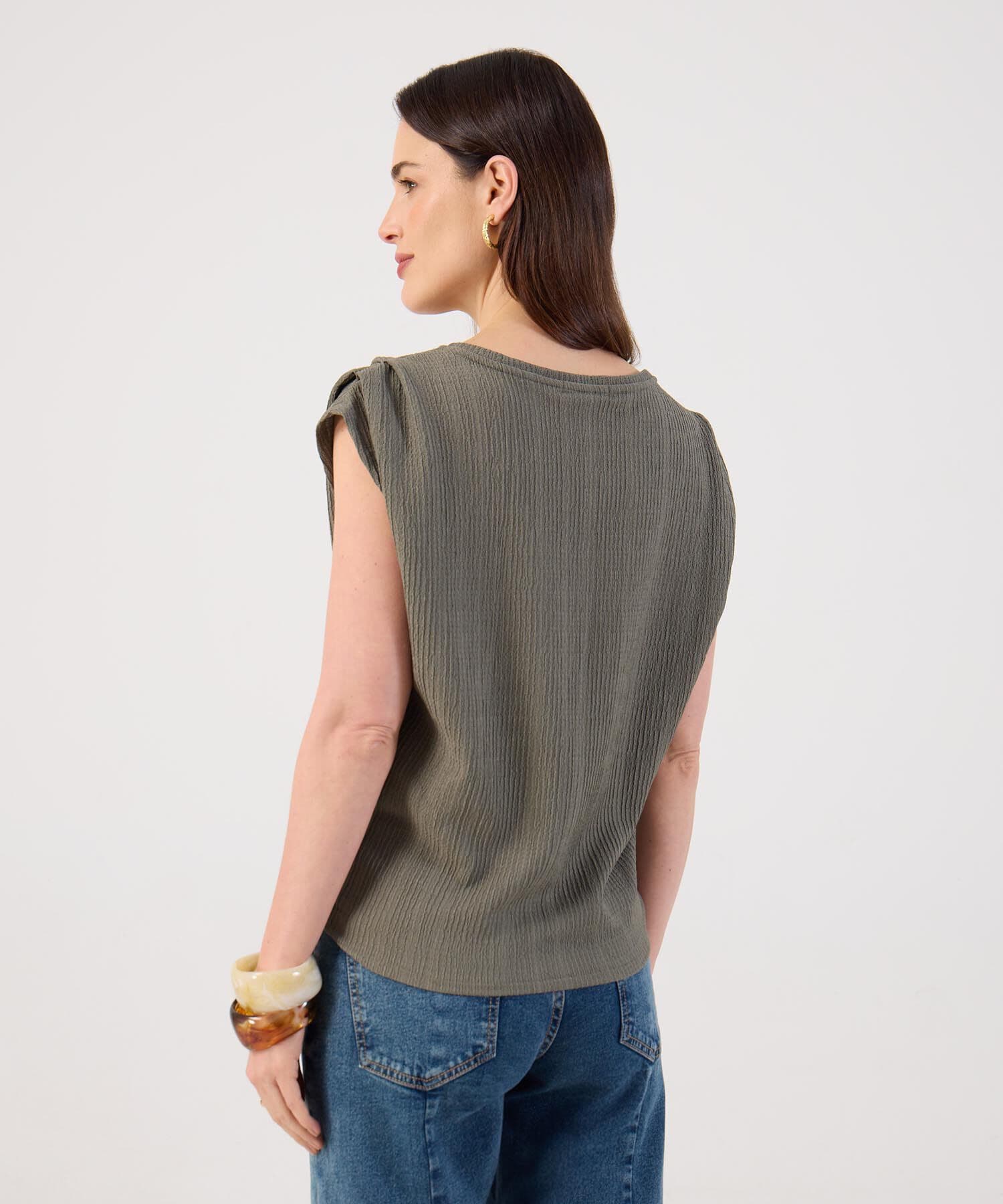 Camiseta Selva Ligero verde oliva para mujer, vista 4