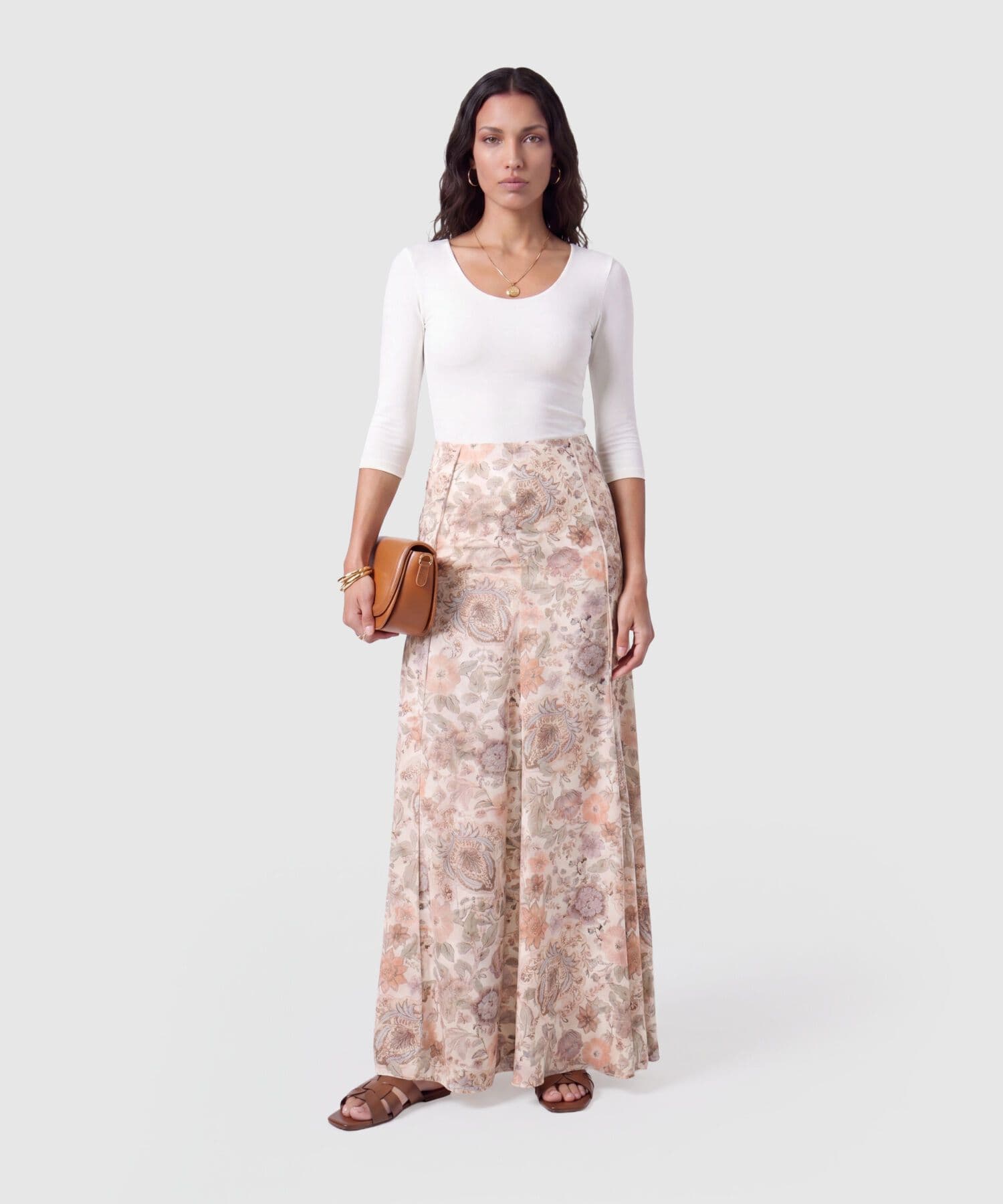 Falda Marfil de Noche rosa empolvado para mujer, vista 2