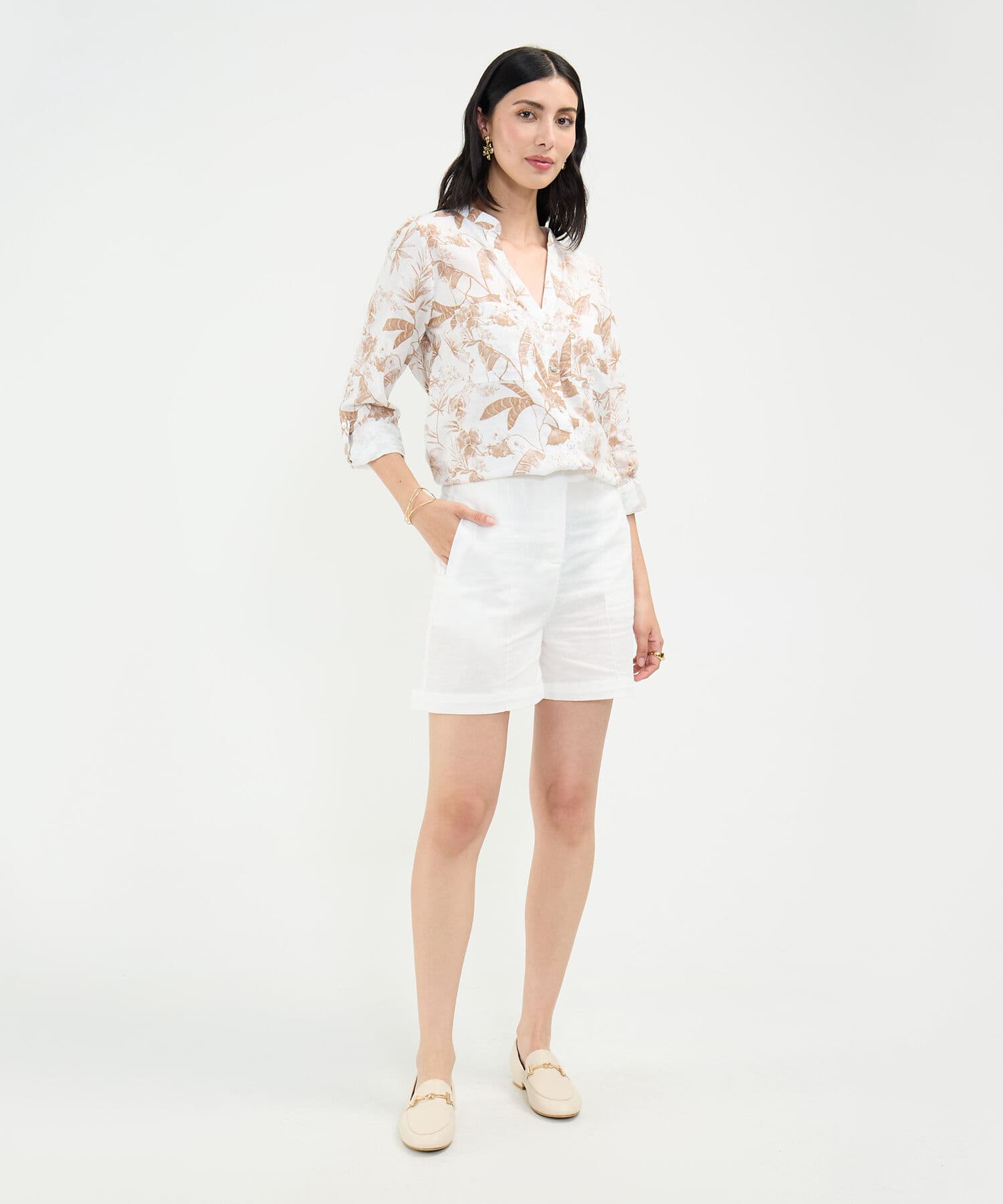 Blusa Solana Clásico café para mujer, vista 2