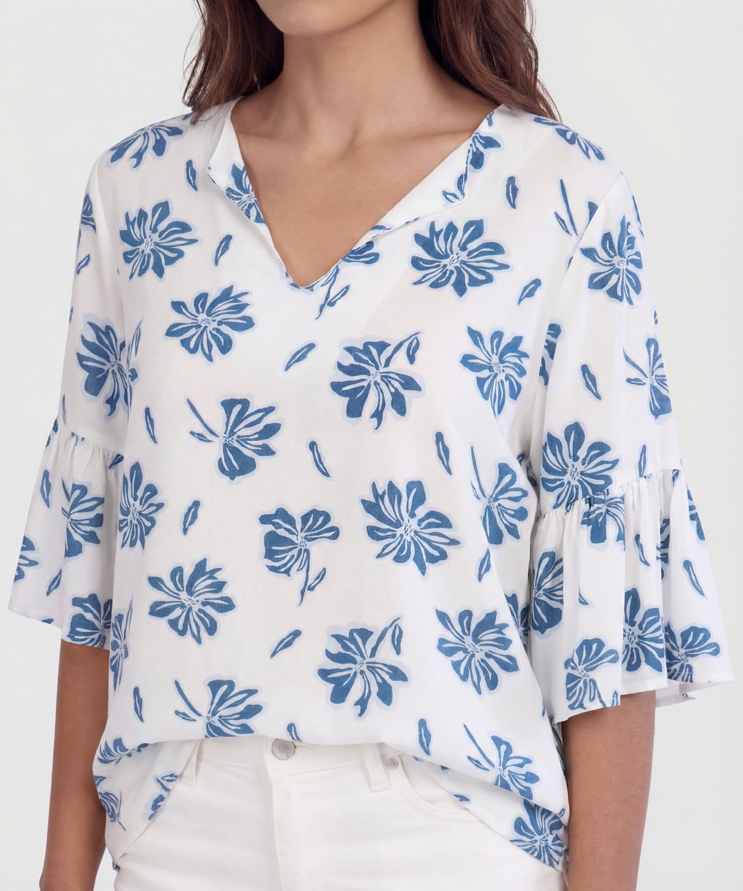 Blusa Amalia Ligero azul marino para mujer, vista 3