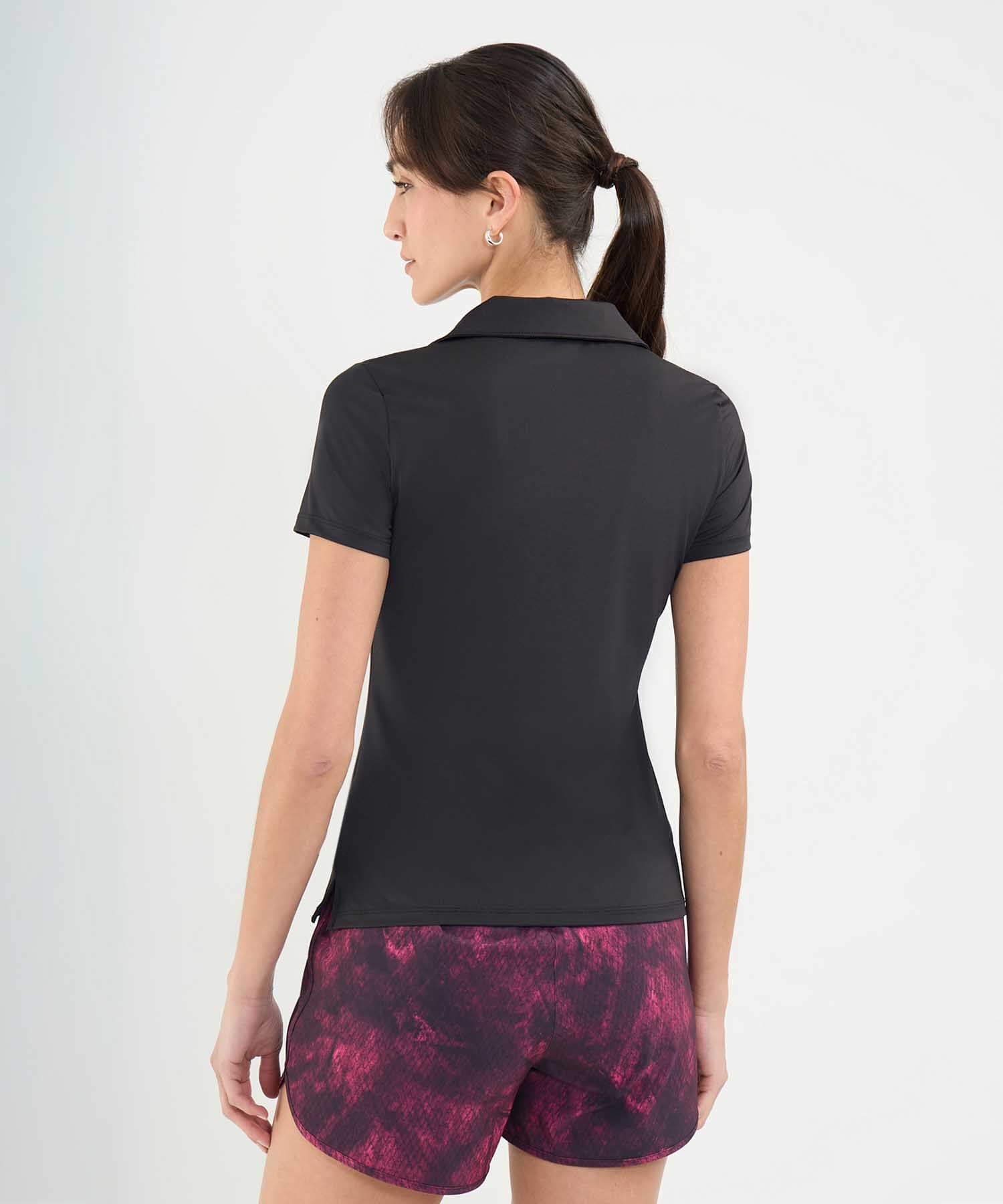 Polo Solana Relajado negro para mujer, vista 4