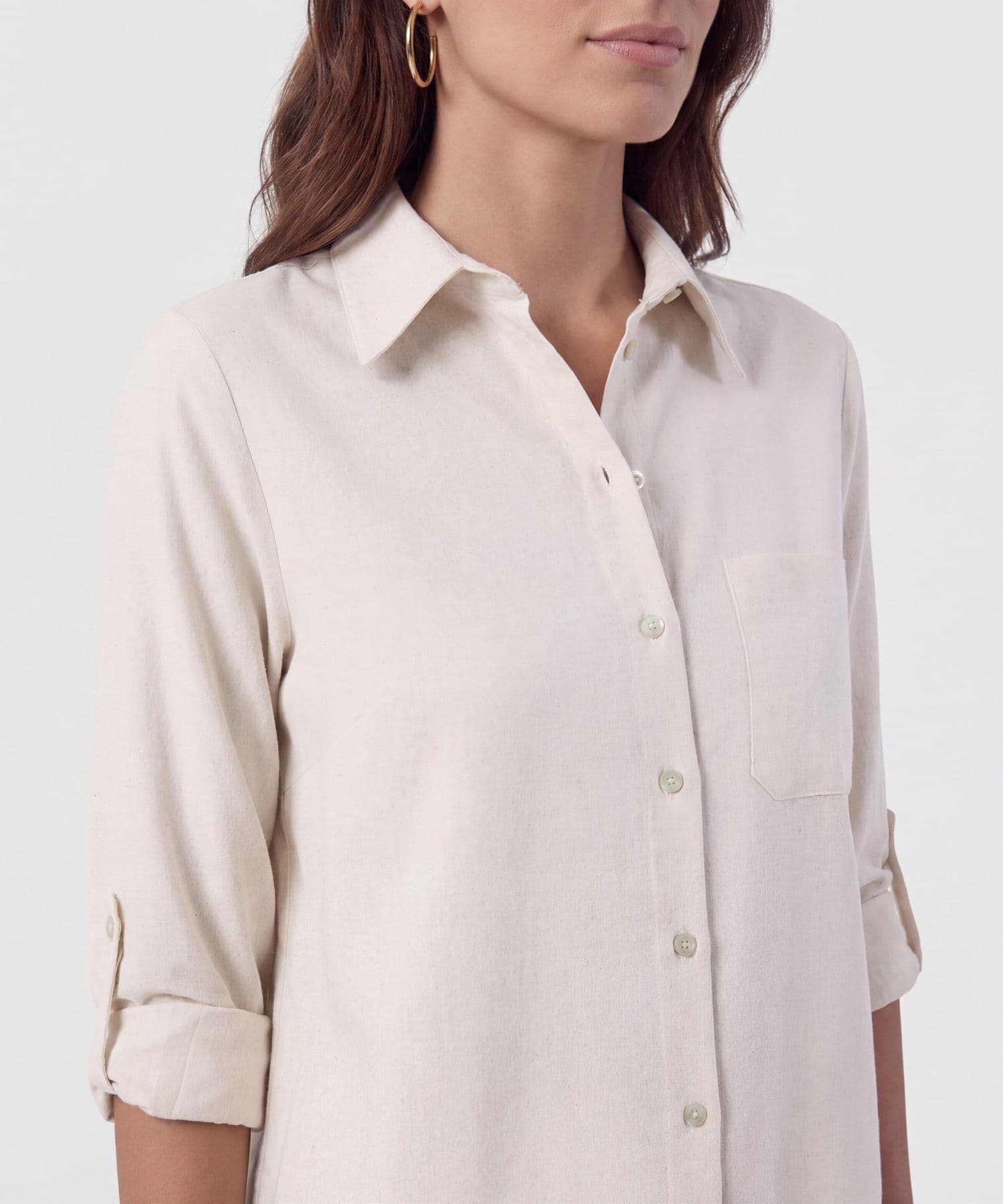 Camisa Lumbre Edición Lino azul índigo para mujer, vista 3