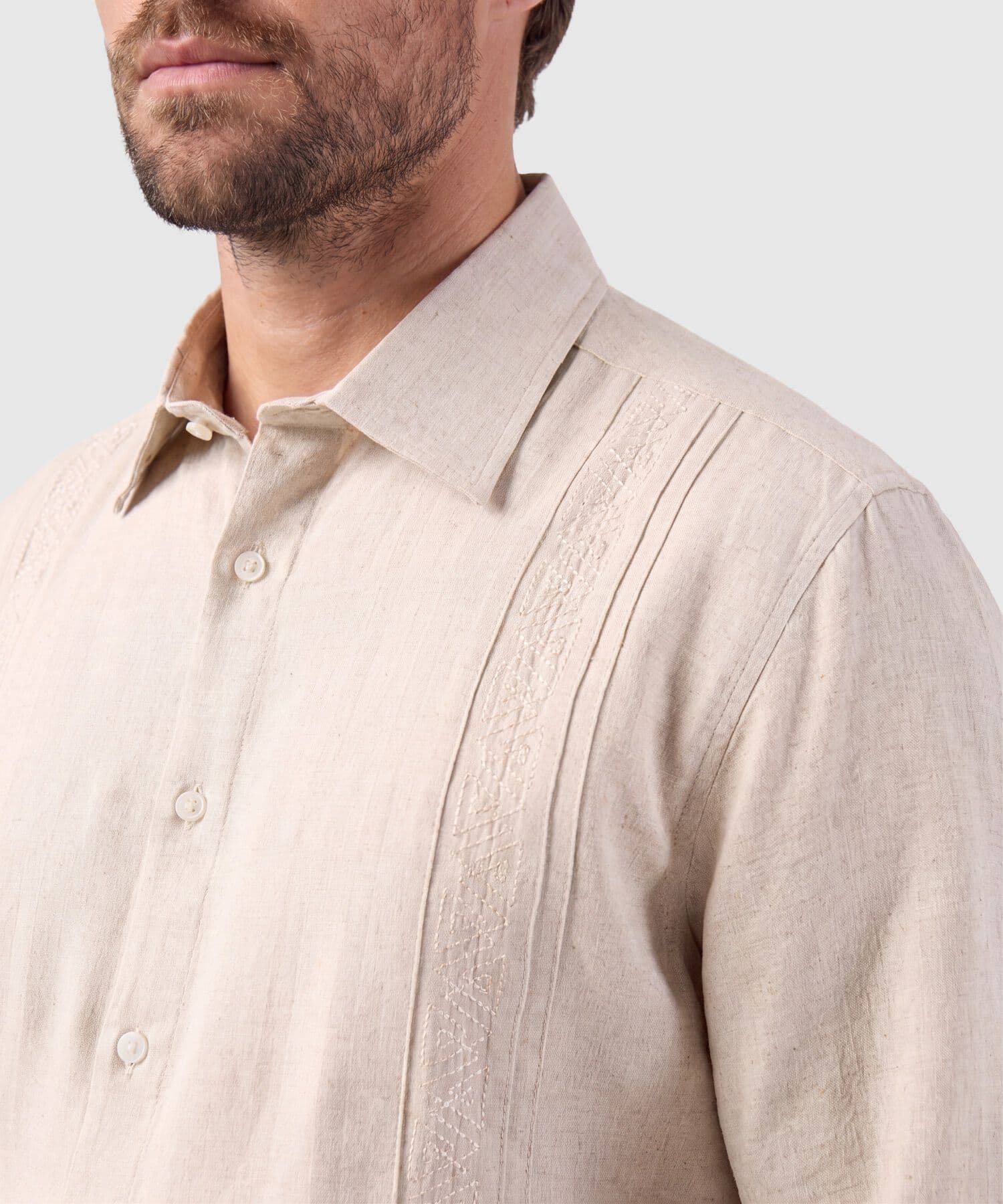 Camisa Litoral Suave arena para hombre, vista 3