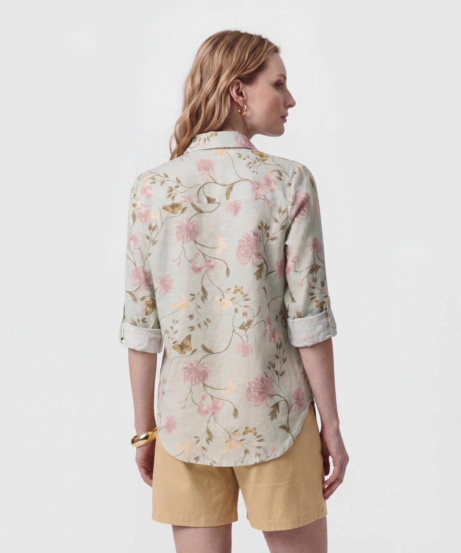 Camisa Isadora Relajado verde oliva para mujer, vista 4