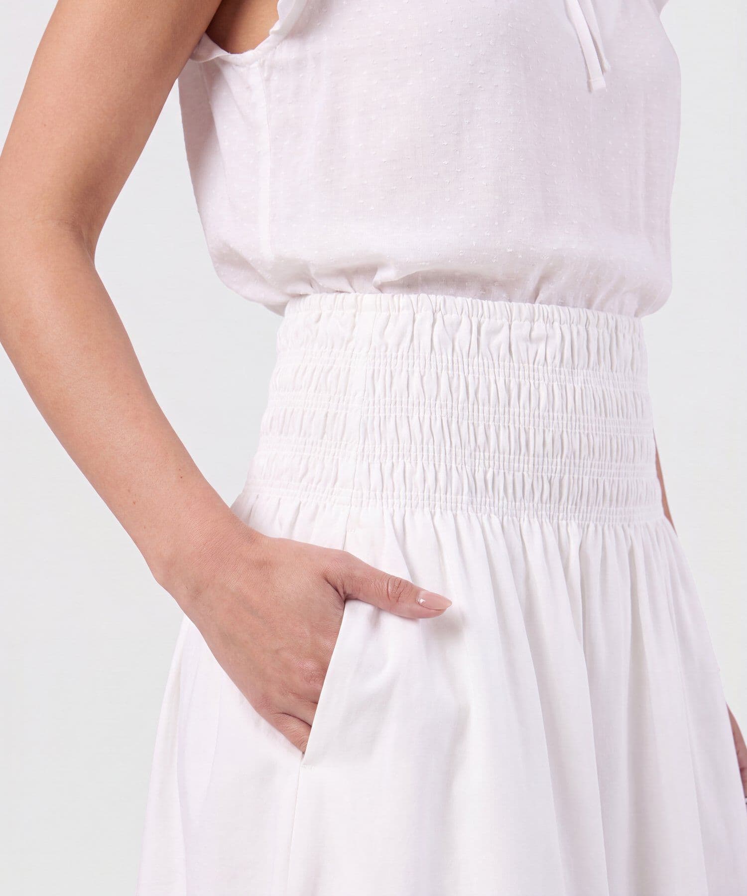 Falda Calima Fluido blanco para mujer, vista 3