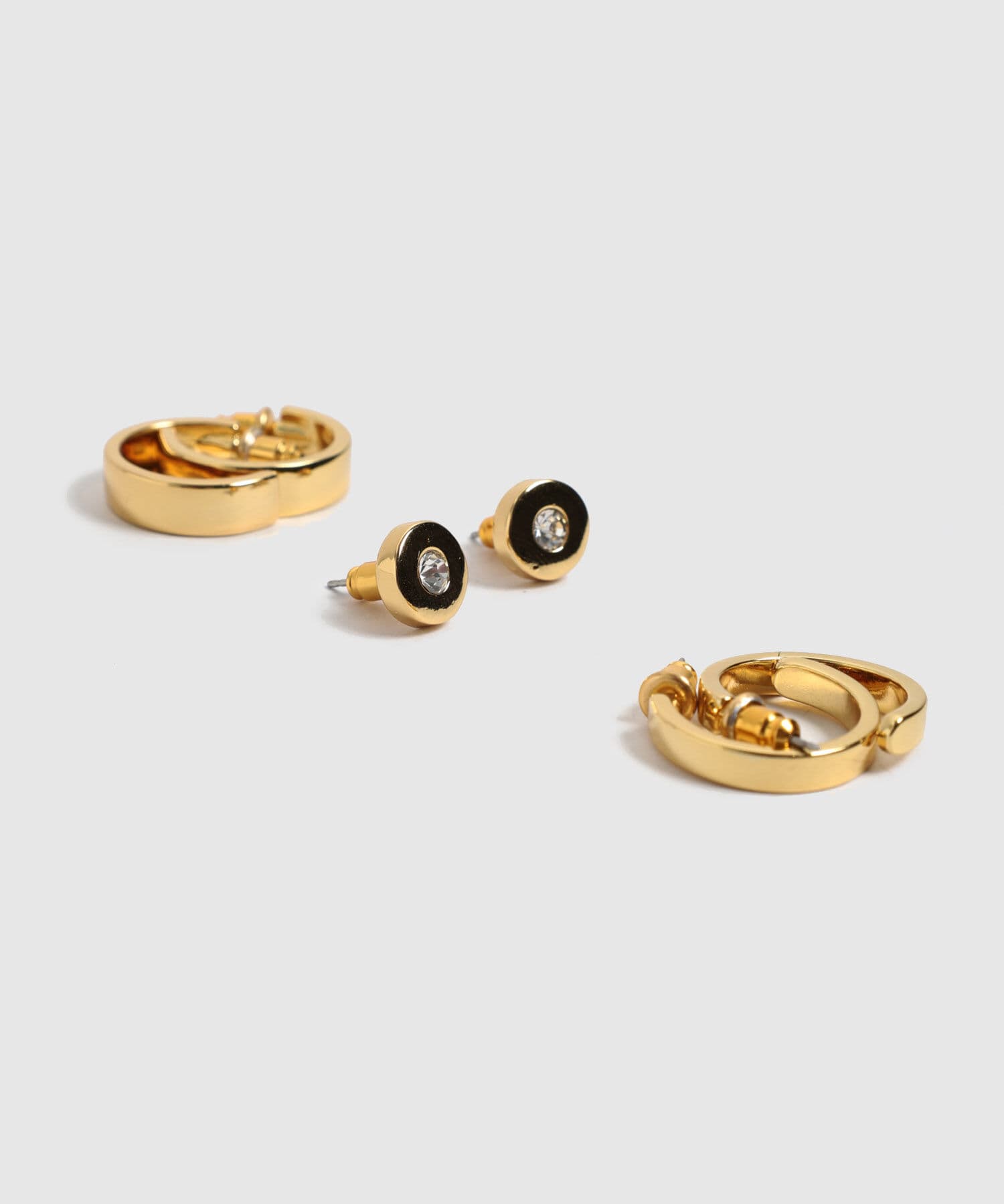 Aretes Tierra Esencial dorado para mujer, vista principal