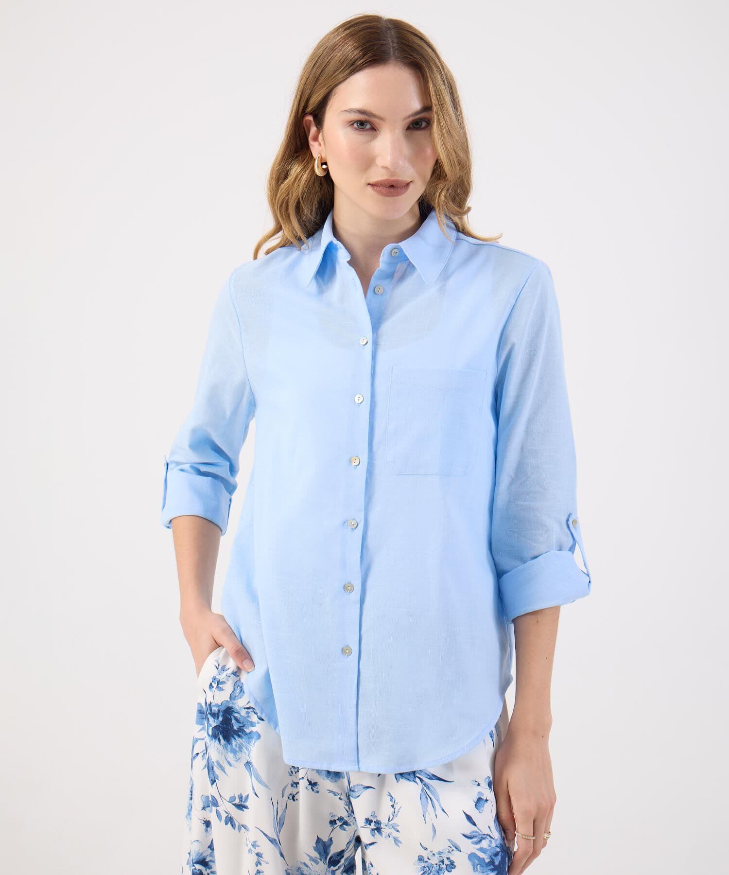 Camisa Emilia de Viaje azul marino para mujer, vista principal