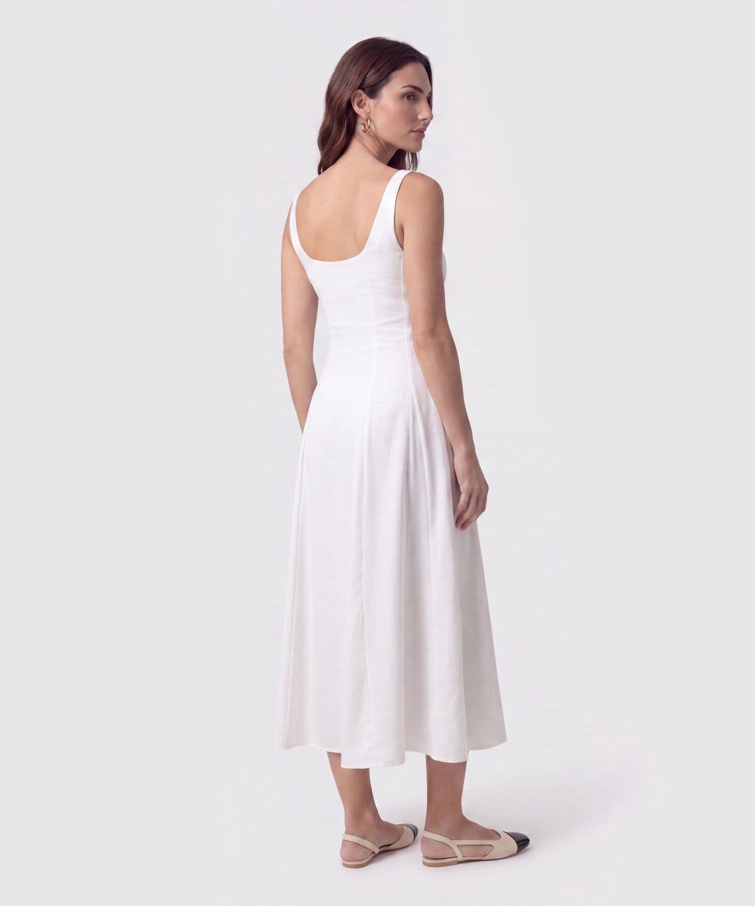 Vestido Emilia Texturizado blanco para mujer, vista 3