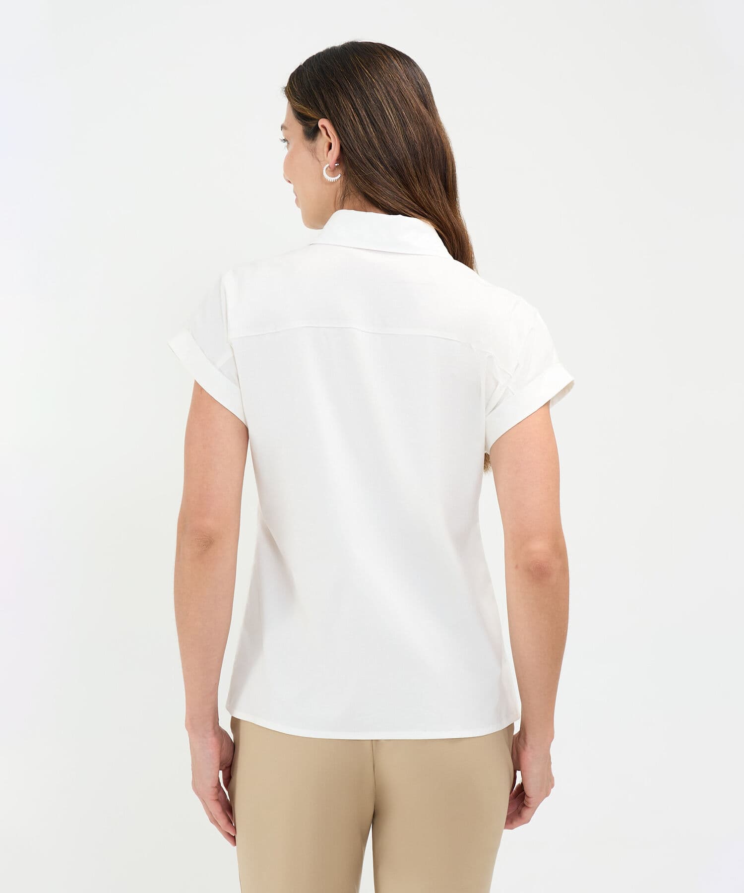 Camisa Coral Relajado azul marino para mujer, vista 4