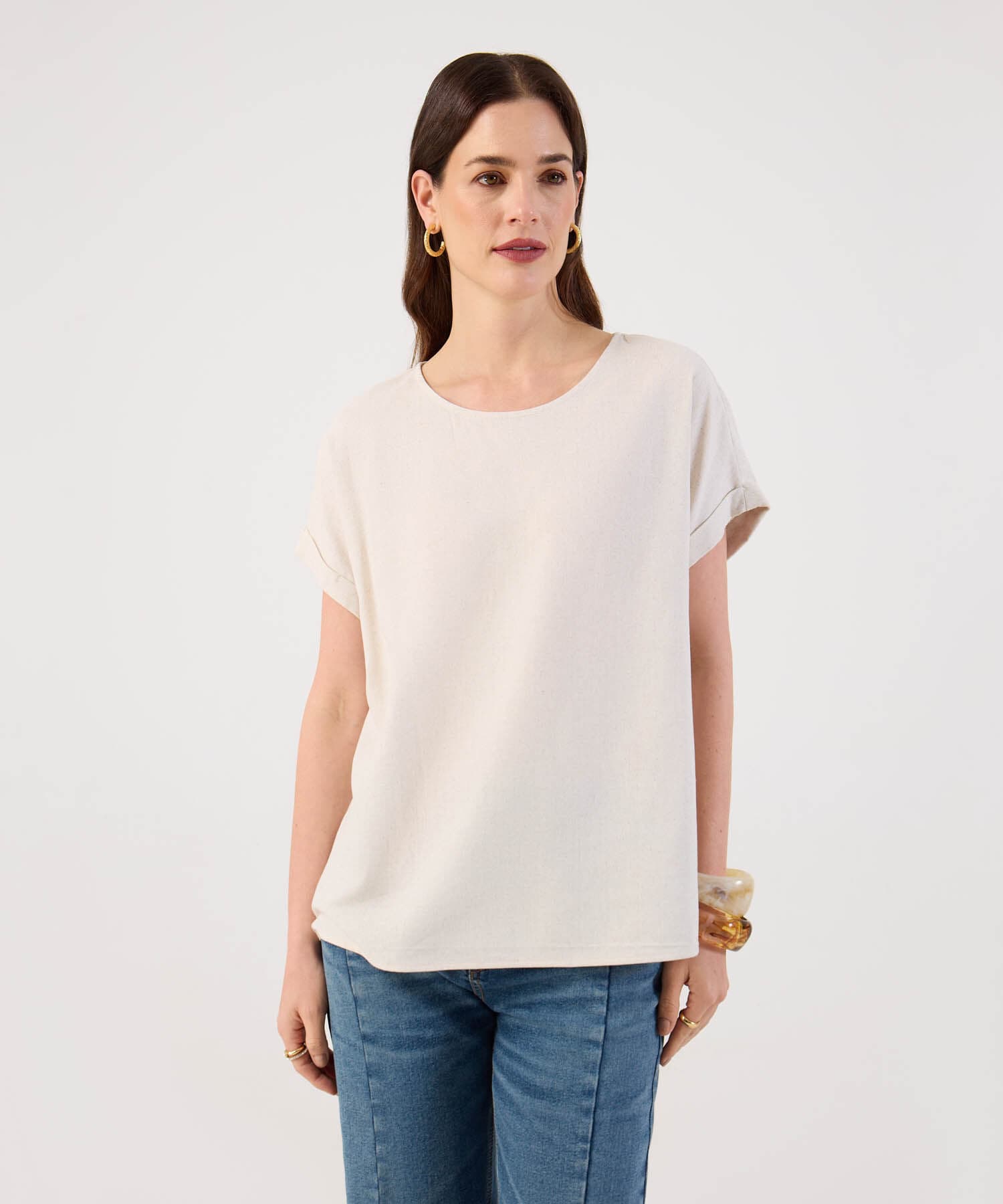 Blusa Candelaria Contemporáneo arena para mujer, vista principal