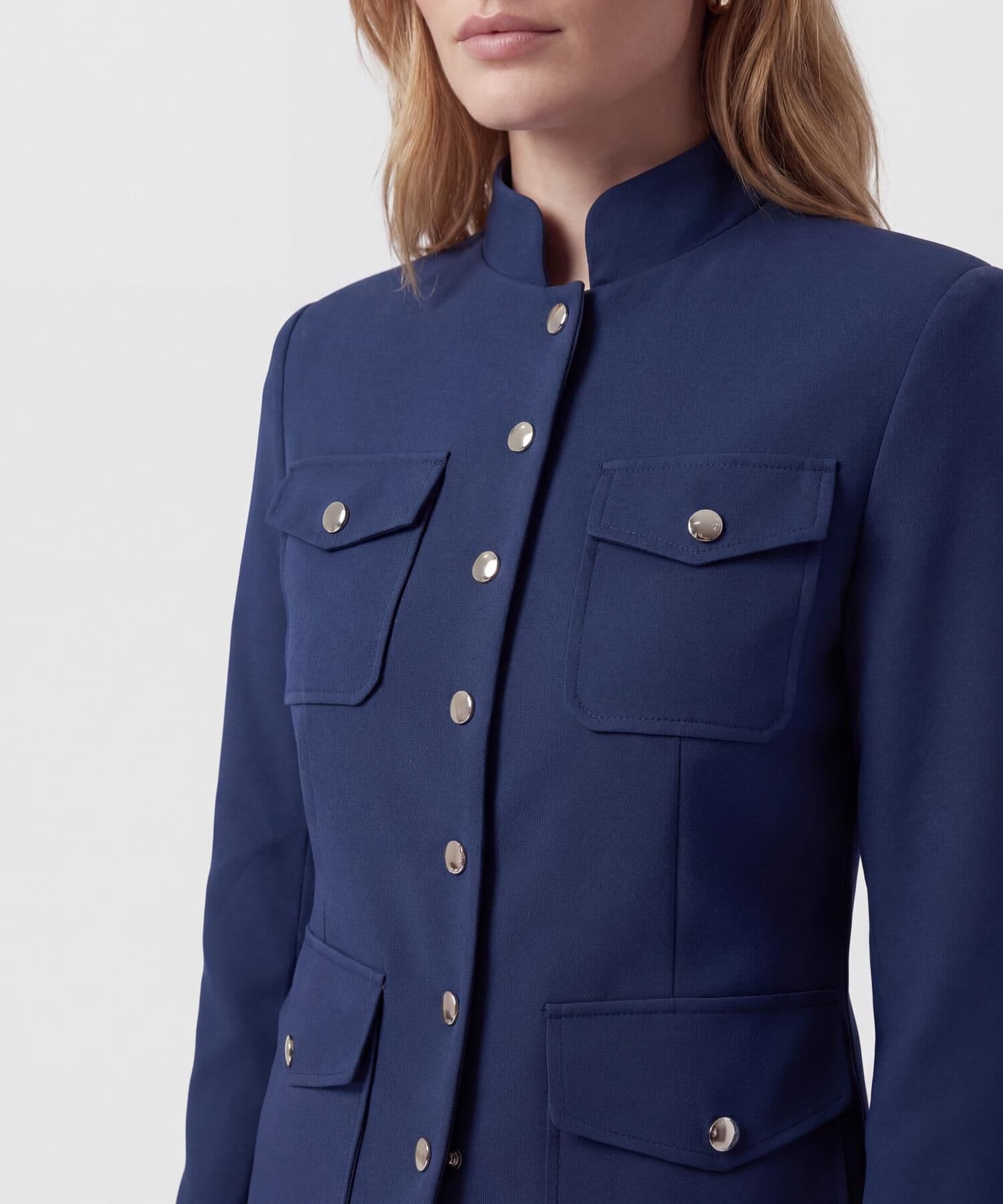 Chaqueta Carmín Fluido azul marino para mujer, vista 3
