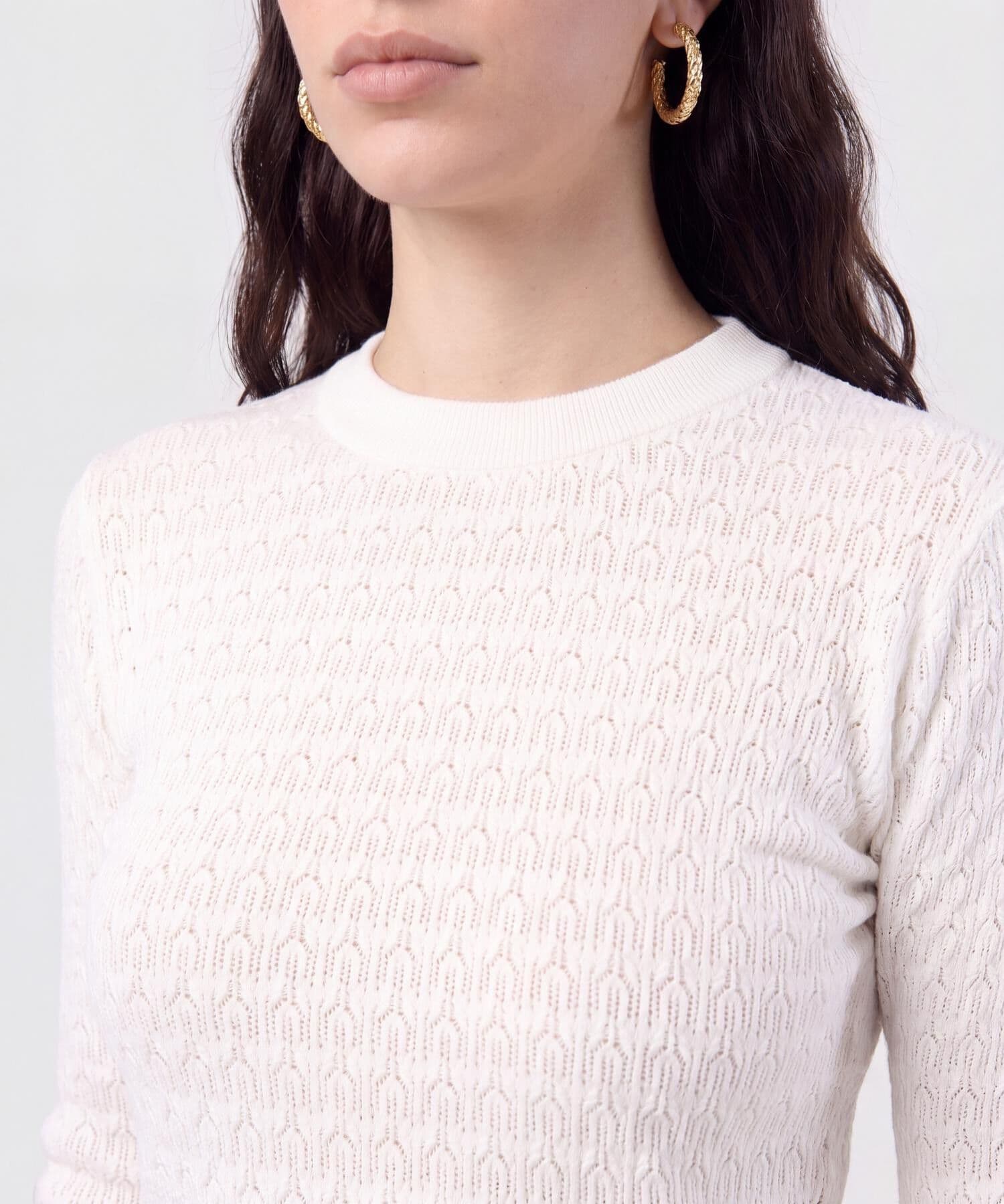 Buzo Flora Minimalista blanco para mujer, vista 3