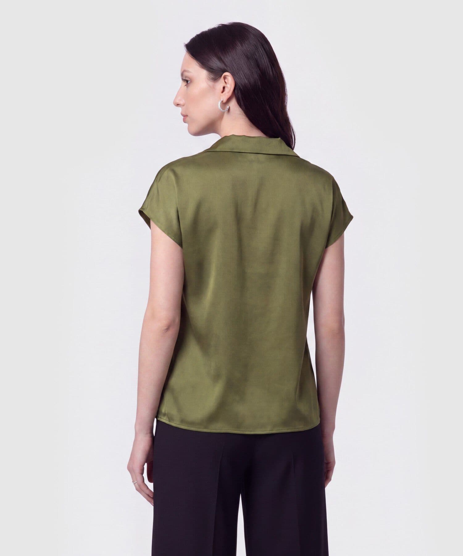 Blusa Renata Ligero verde oliva para mujer, vista 4
