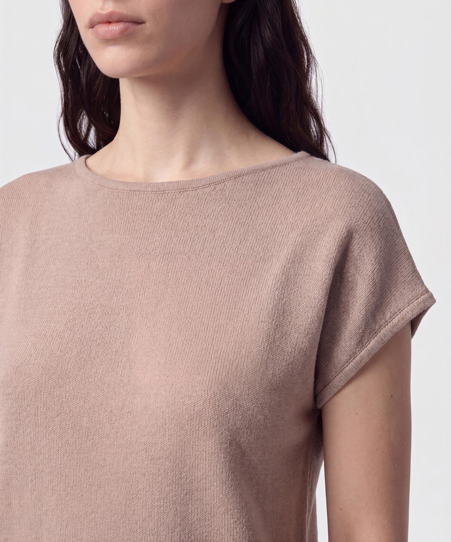 Camiseta Violeta Ligero café para mujer, vista 3