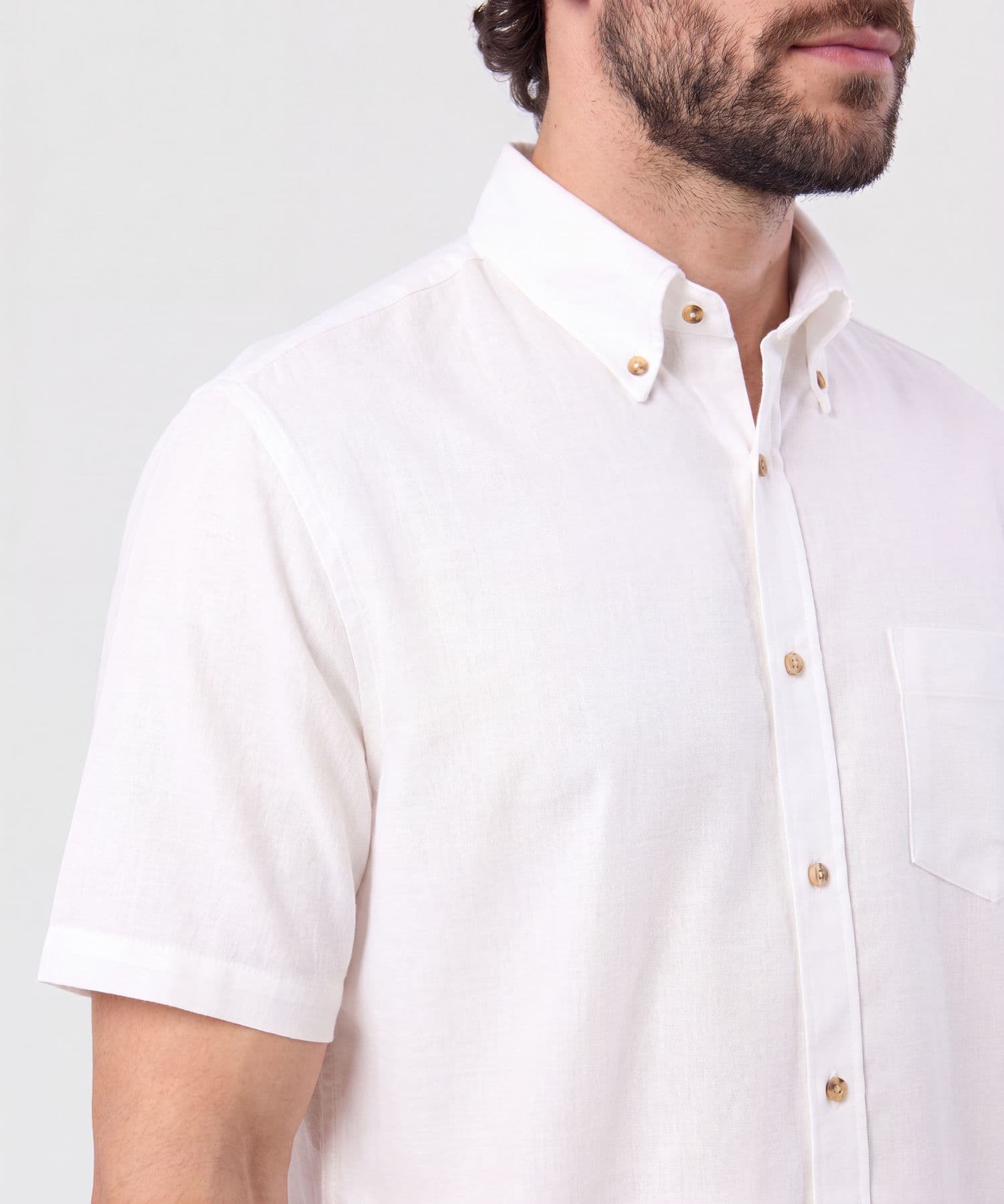 Camisa Laguna Edición Lino blanco para hombre, vista 3