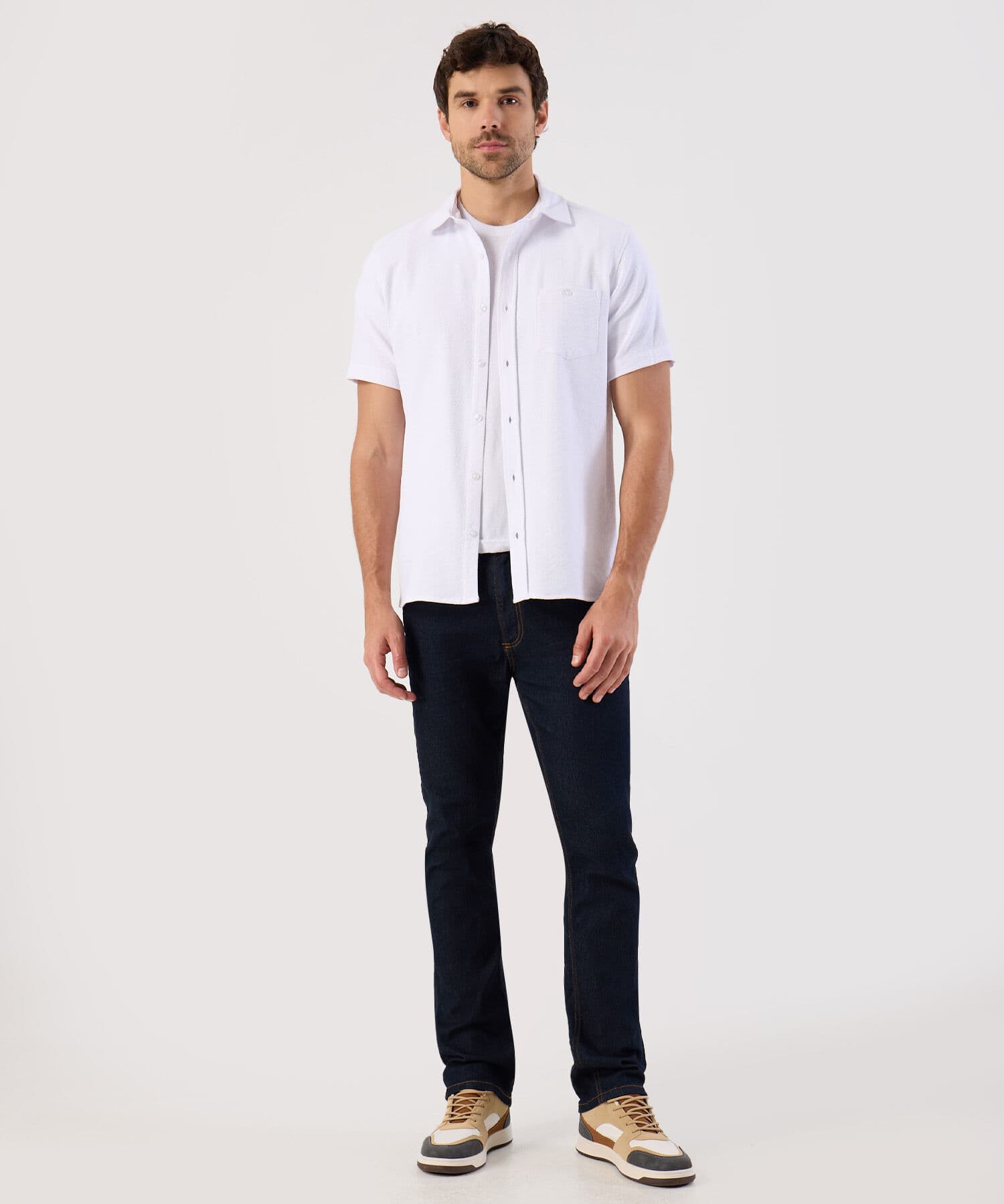 Camisa Niebla Edición Lino blanco para hombre, vista 2