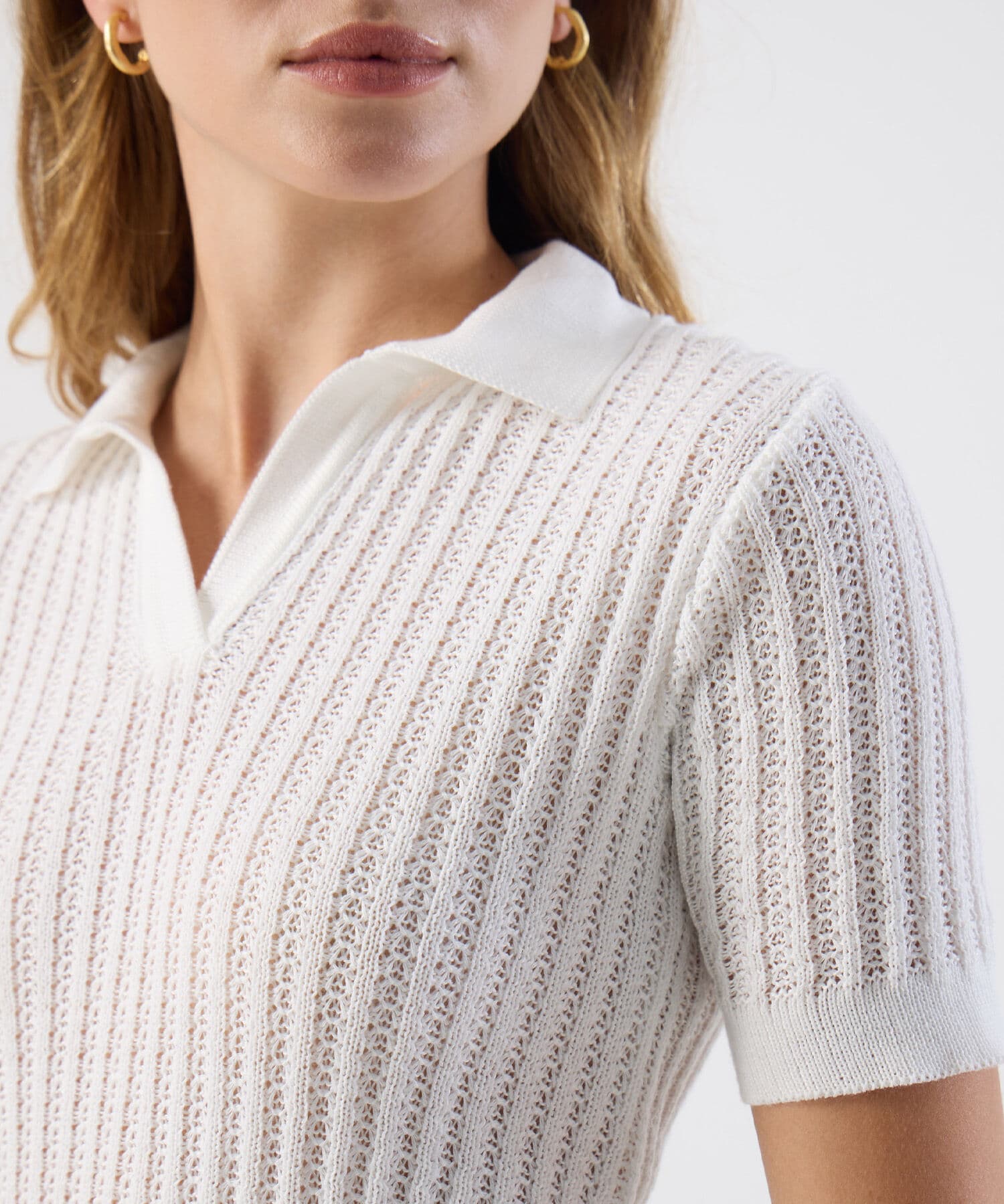 Polo Río de Noche blanco para mujer, vista 3