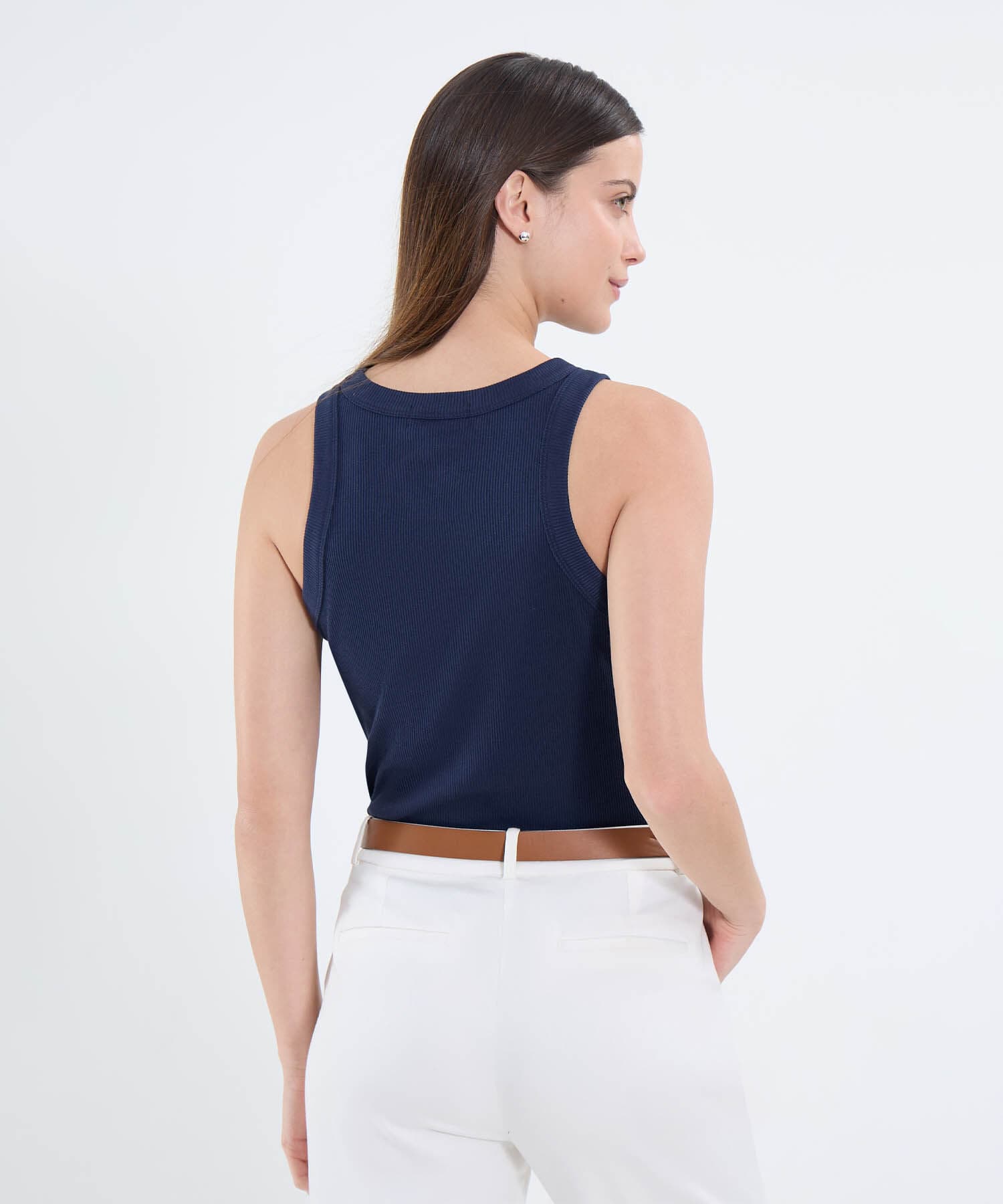 Camiseta Valentina Contemporáneo azul marino para mujer, vista 4