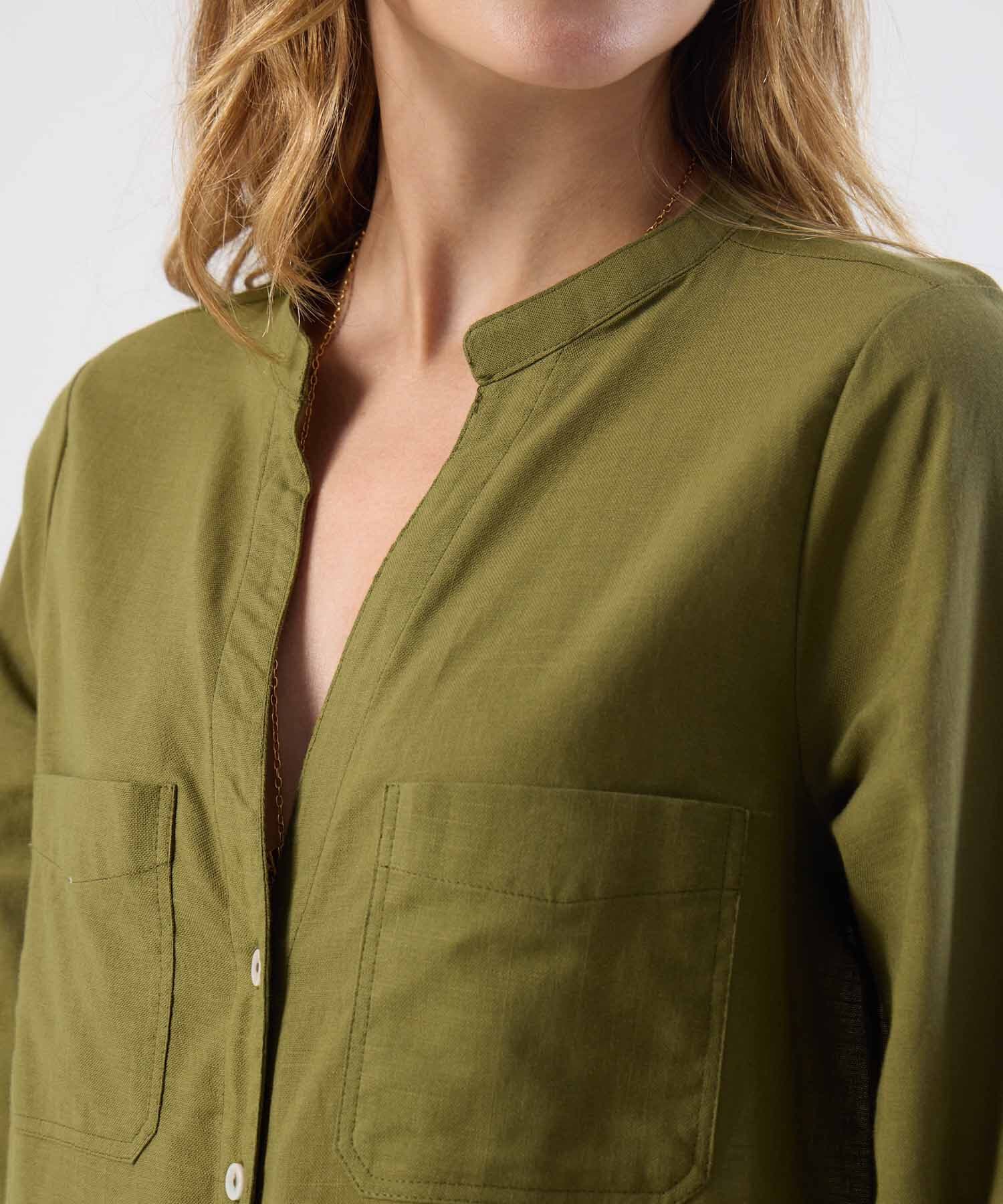 Blusa Solana Suave verde oliva para mujer, vista 3