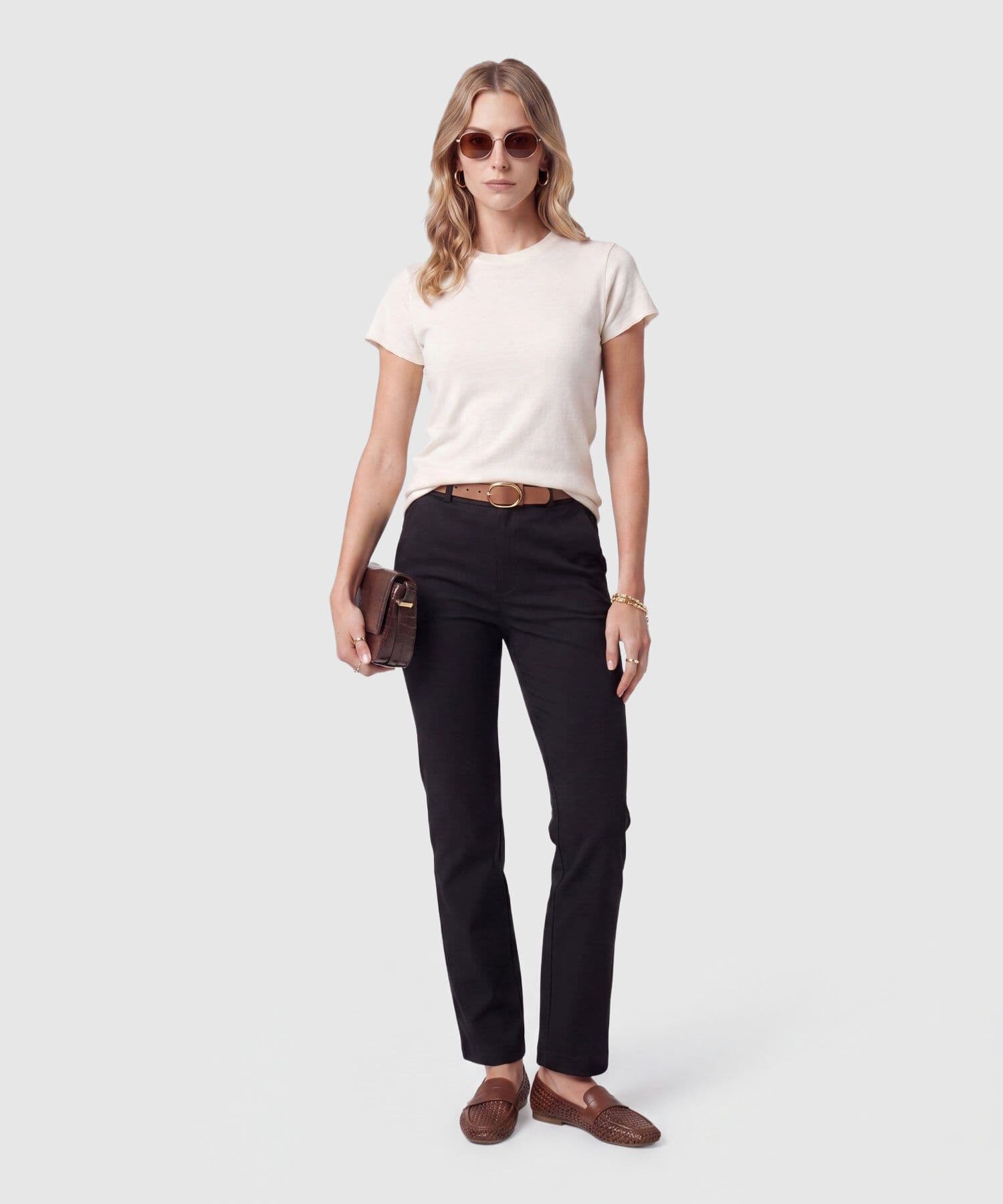 Camiseta Horizonte Texturizado blanco para mujer, vista 2