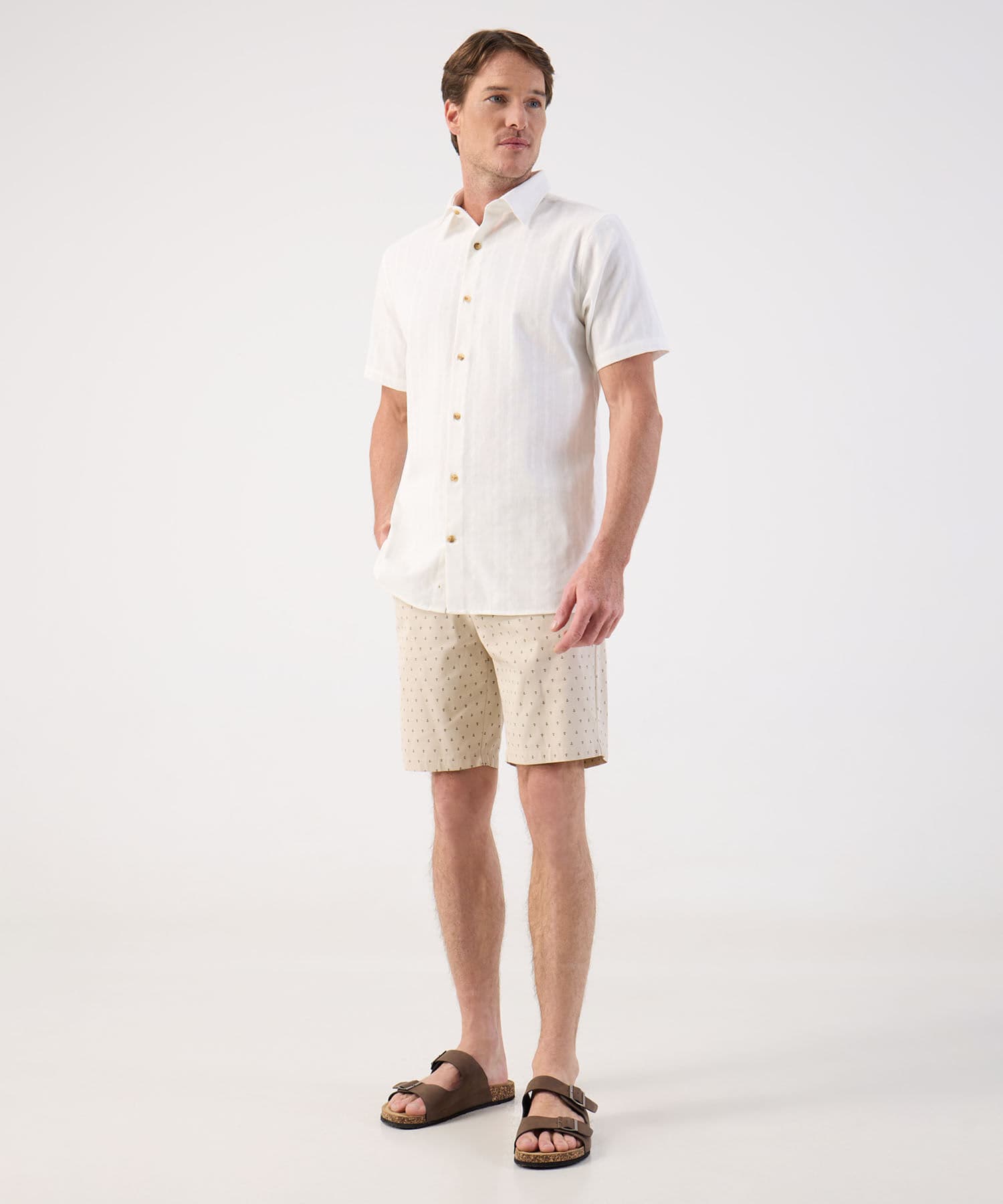 Bermuda Calima Edición Lino café para hombre, vista 2