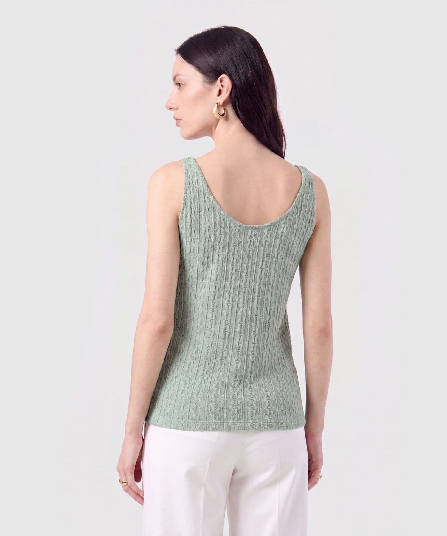 Camiseta Aura Fluido verde oliva para mujer, vista 4
