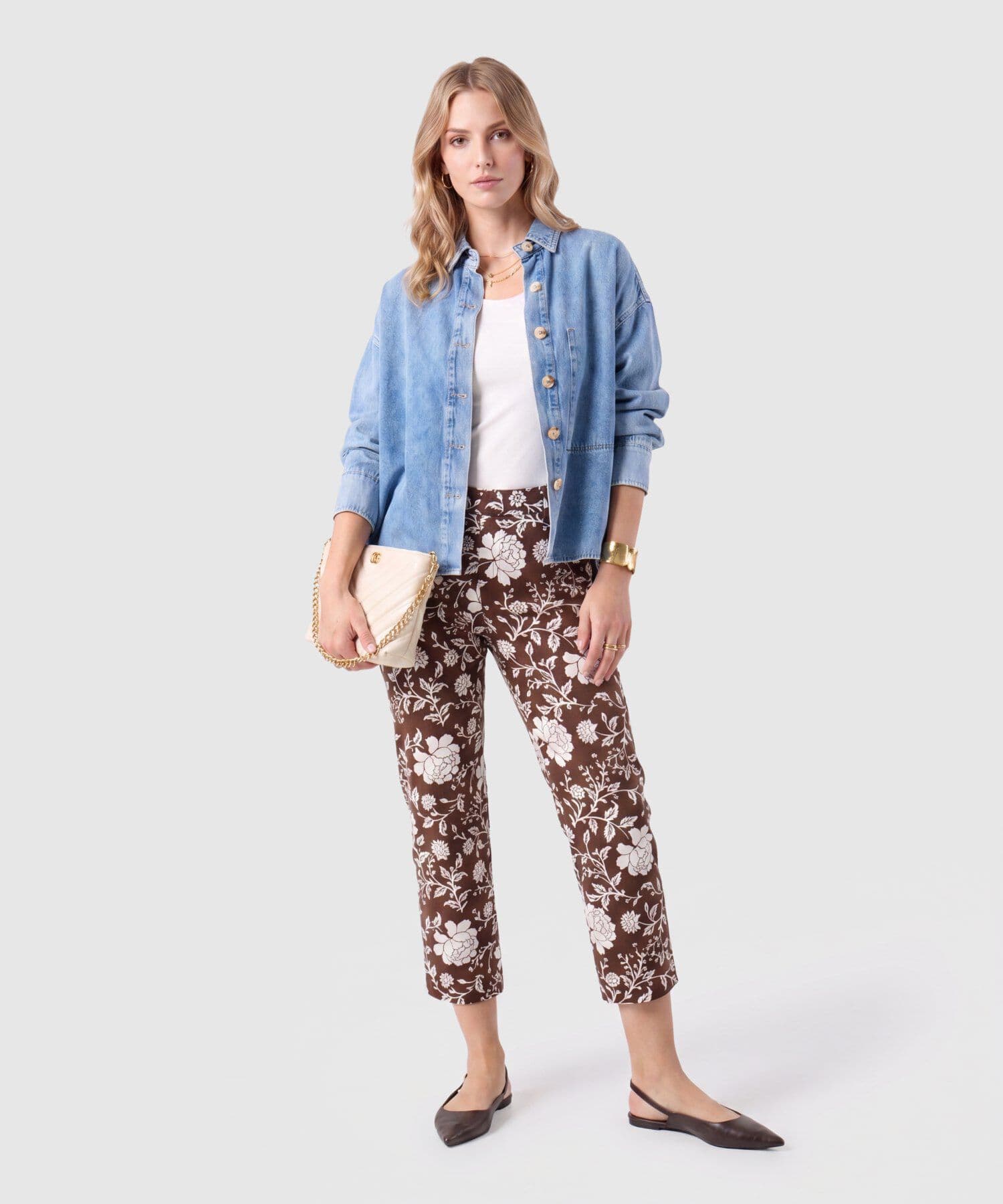 Pantalón Valle de Noche café para mujer, vista 2