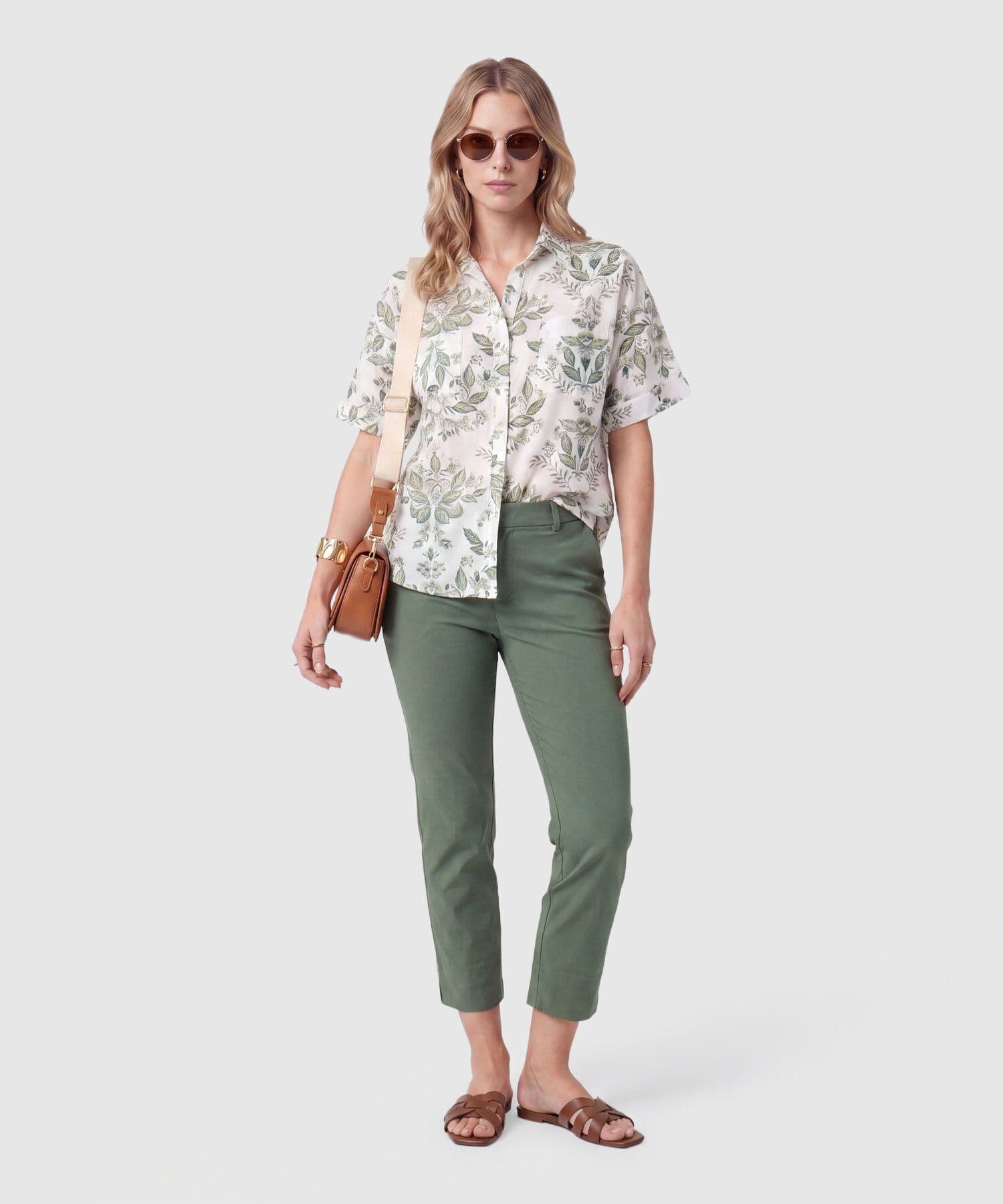 Camisa Julieta Edición Índigo verde oliva para mujer, vista 2