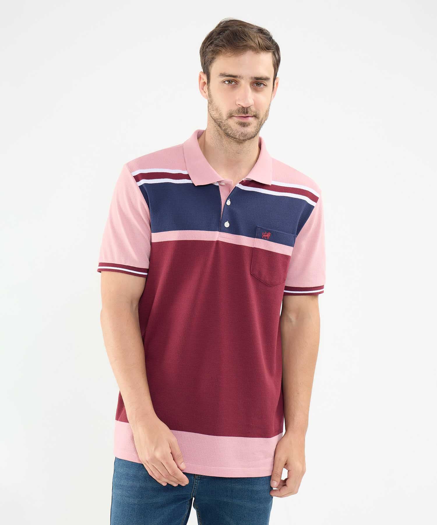 Polo Marea Texturizado vinotinto para hombre, vista principal