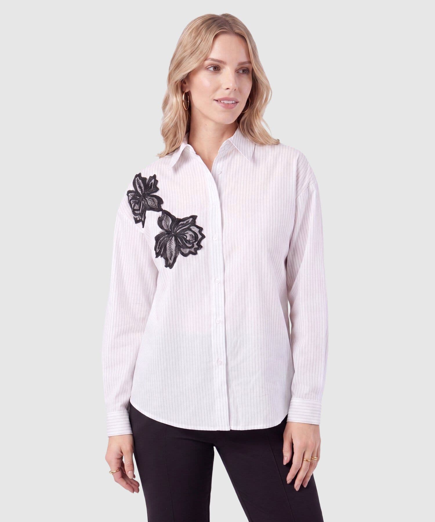 Camisa Marfil Minimalista blanco para mujer, vista principal