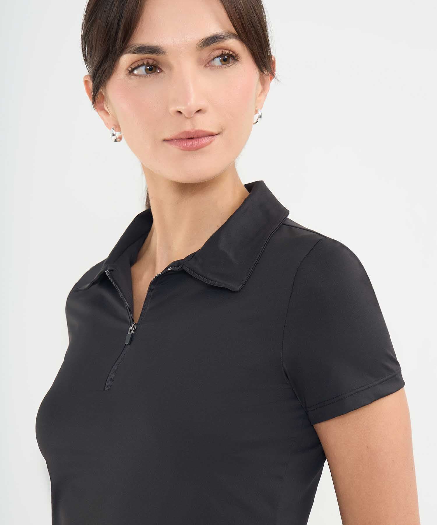 Polo Solana Relajado negro para mujer, vista 3