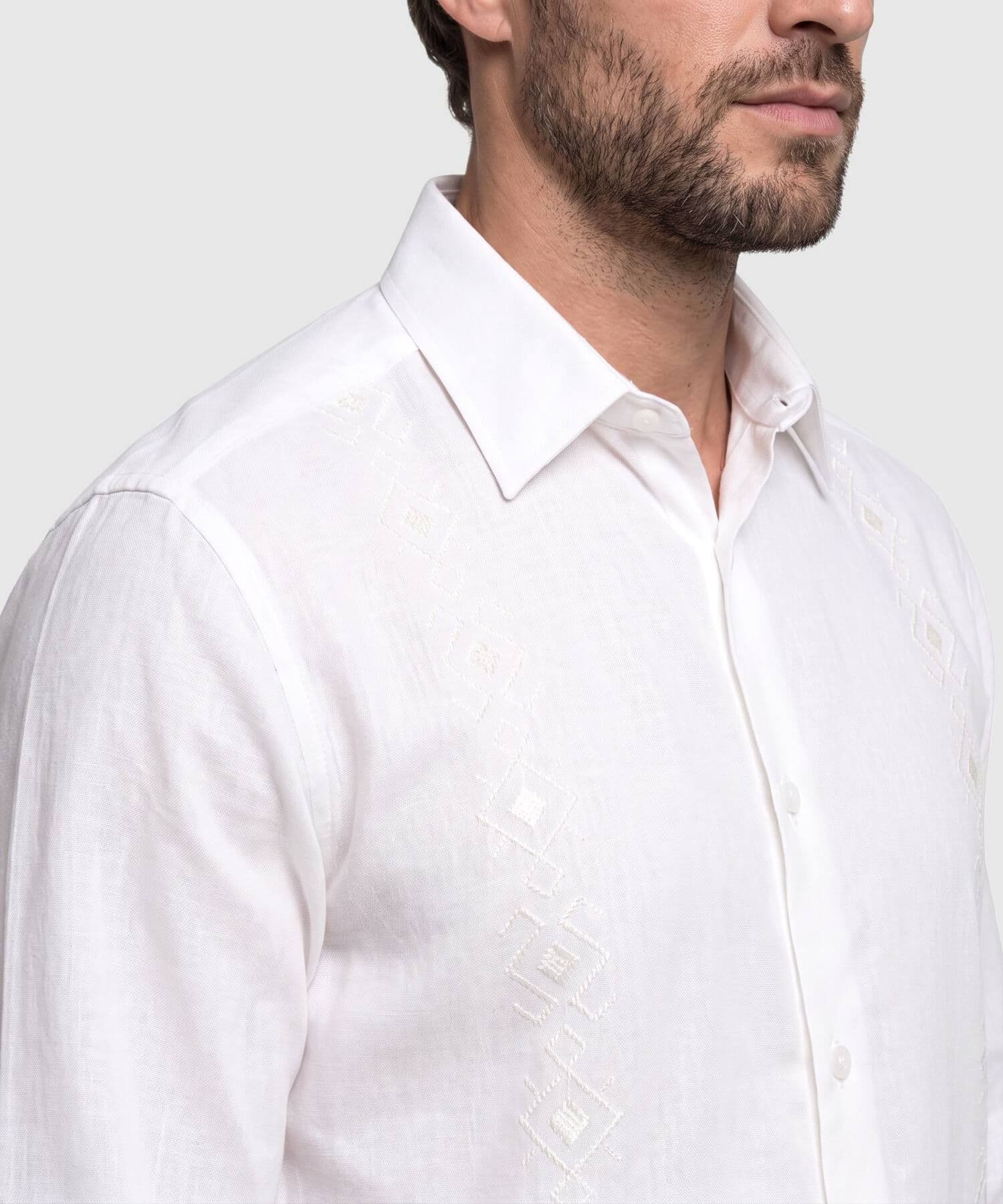 Camisa Renata Minimalista blanco para hombre, vista 3