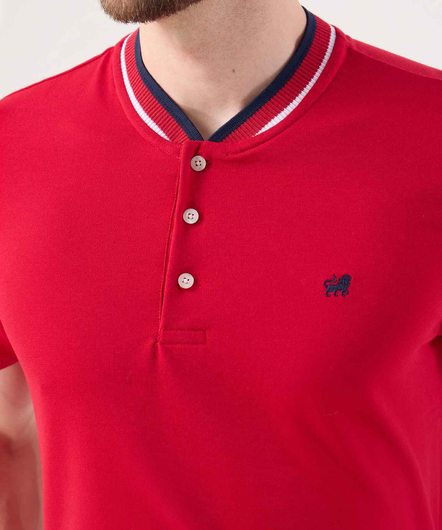 Polo Amalia Ligero rojo granada para hombre, vista 3