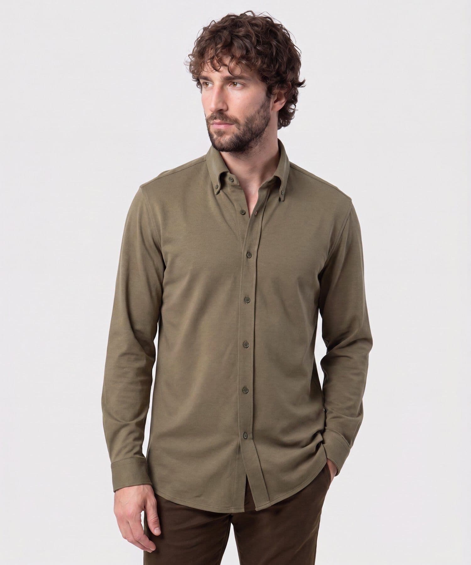 Camisa Valle Esencial verde oliva para hombre, vista principal