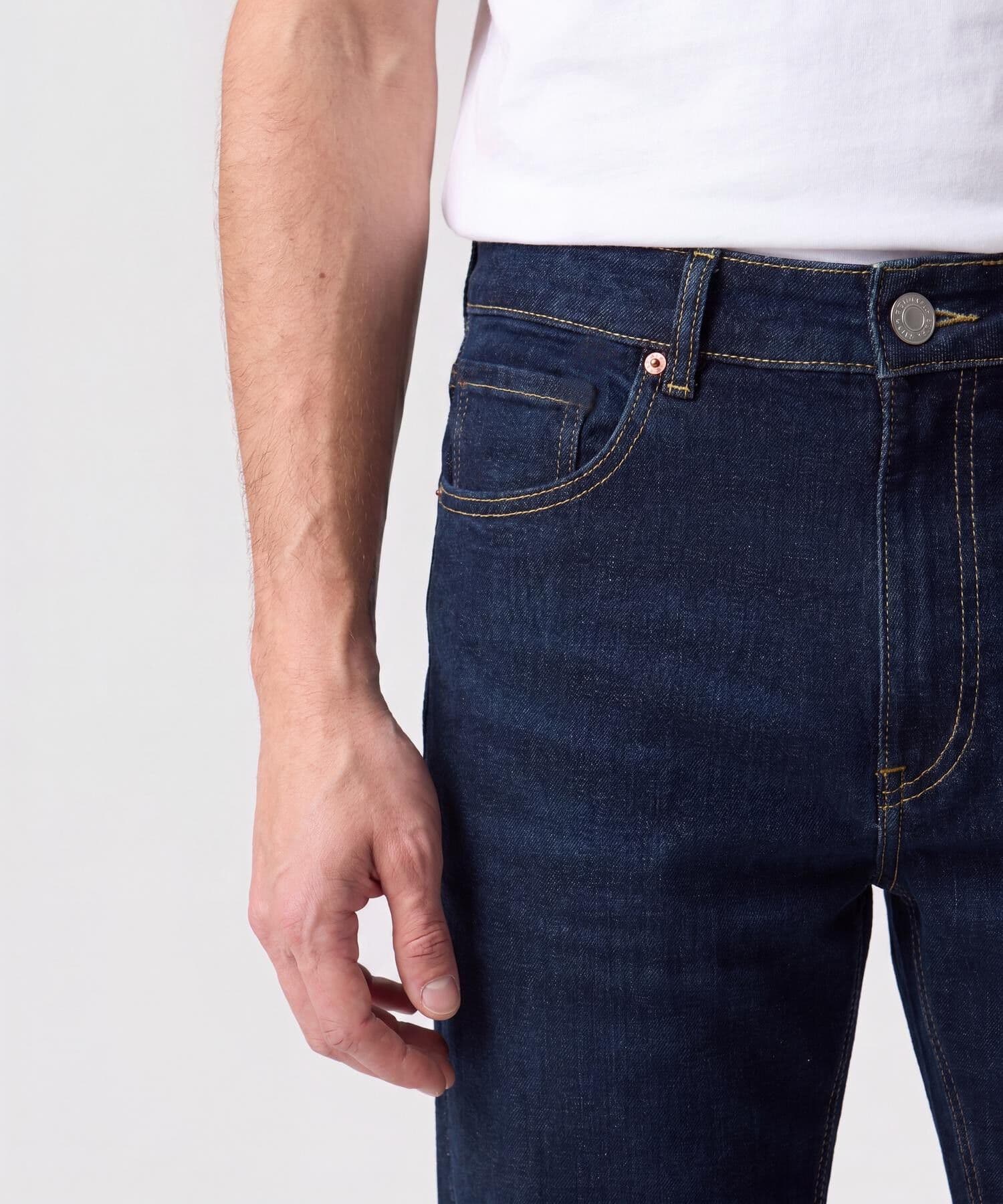 Jean Encanto Sastre azul marino para hombre, vista 3