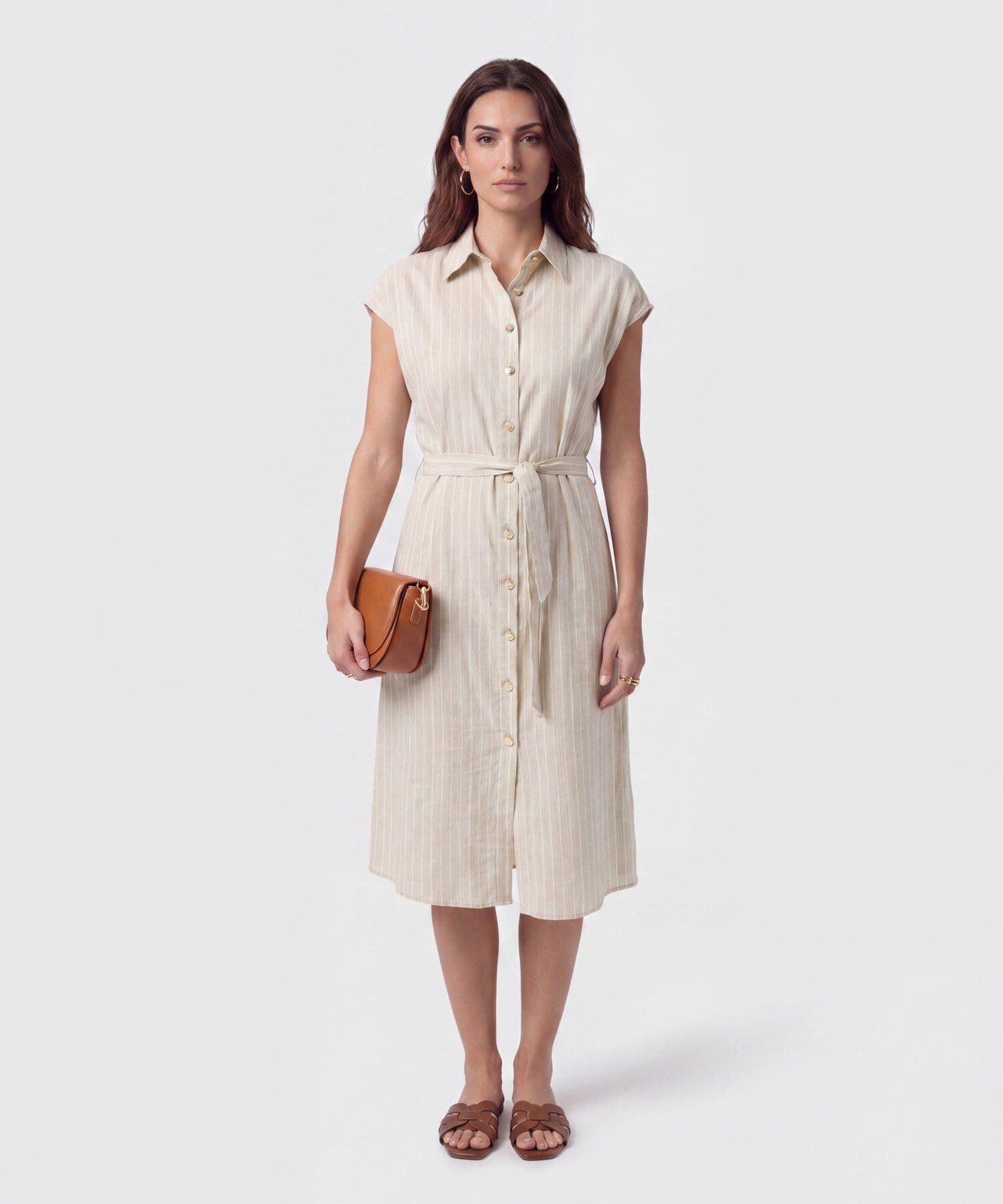 Vestido Flora Texturizado verde oliva para mujer, vista principal