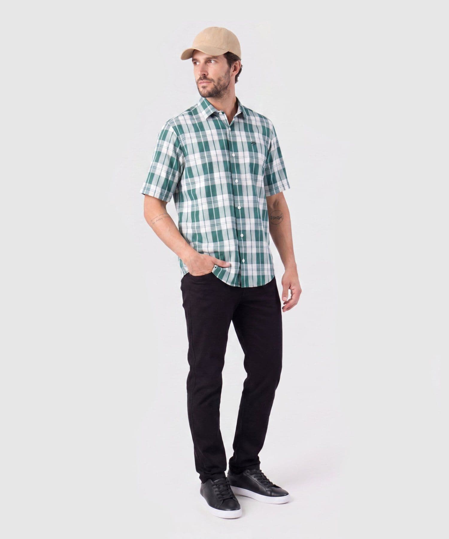 Camisa Siena Suave verde oliva para hombre, vista 2