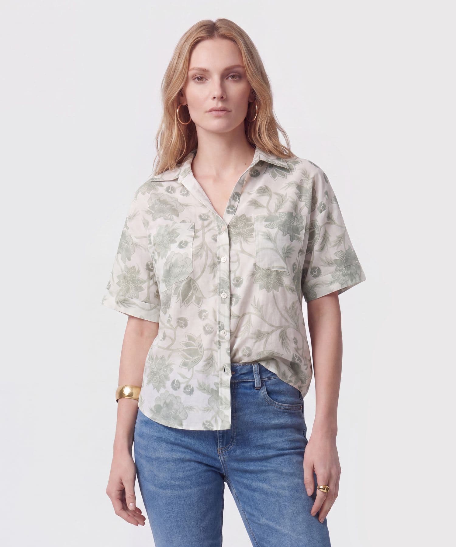 Camisa Ámbar Urbano verde oliva para mujer, vista principal