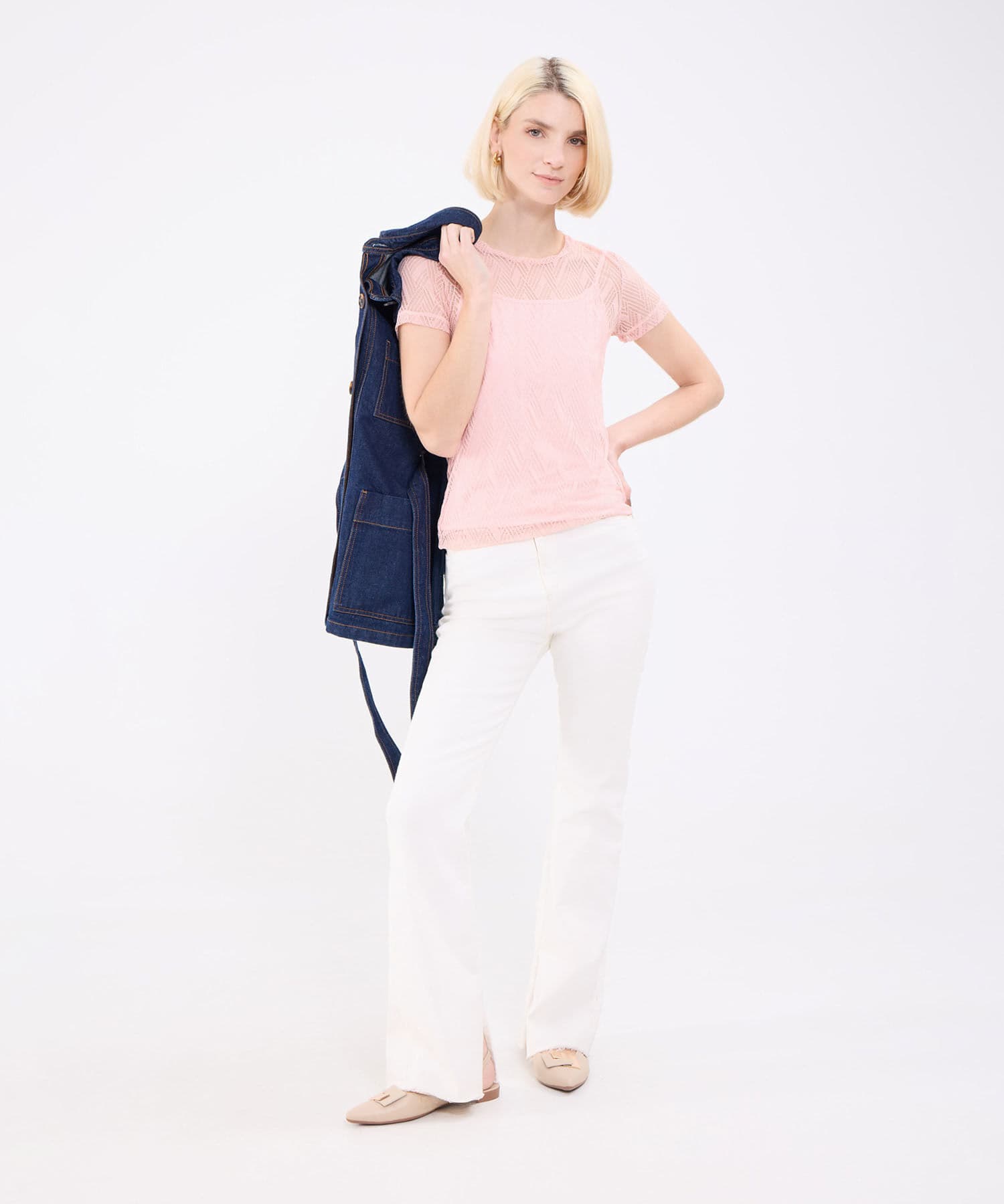 Camiseta Granada Clásico rosa empolvado para mujer, vista 2