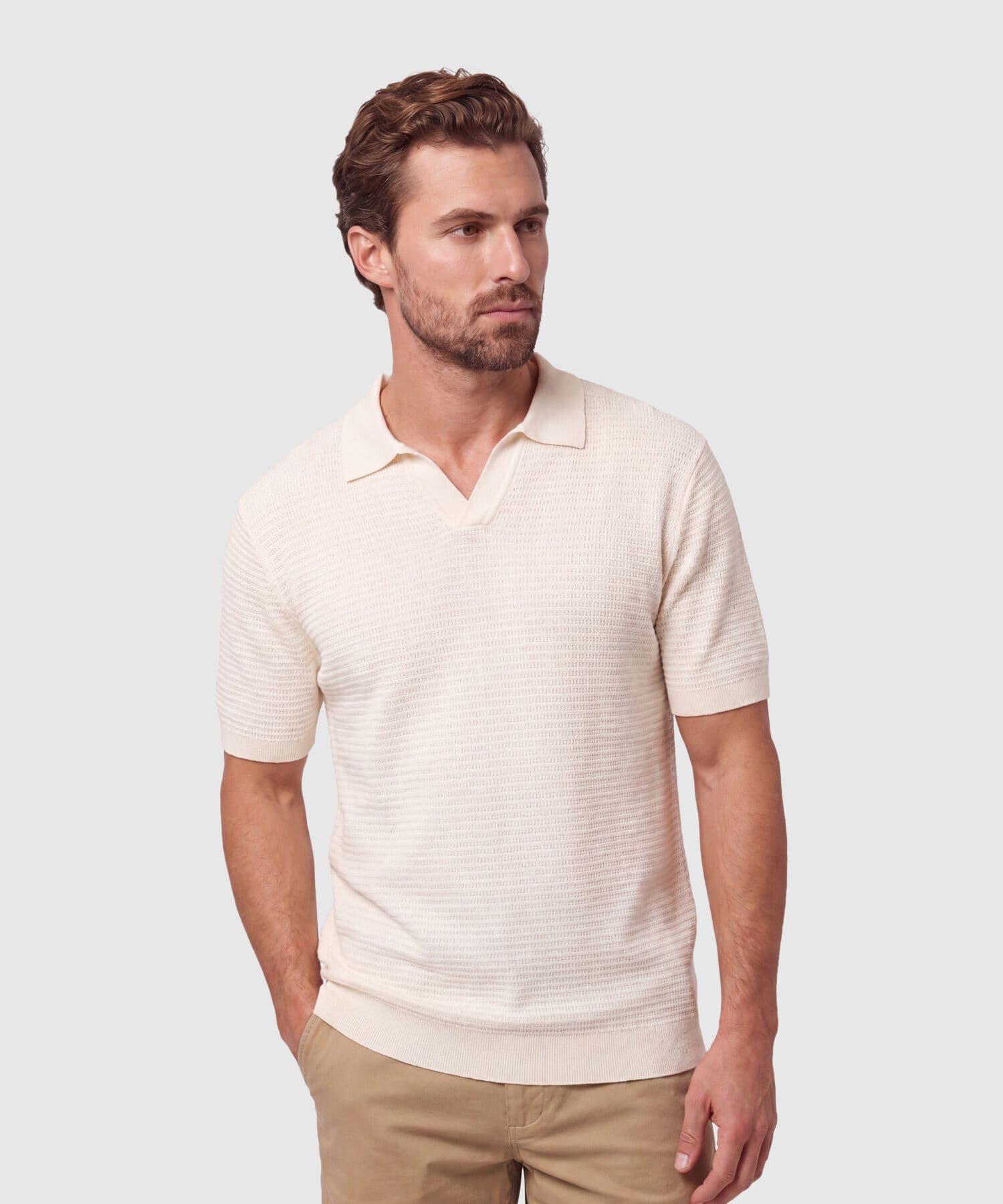 Polo Horizonte Edición Lino gris humo para hombre, vista principal